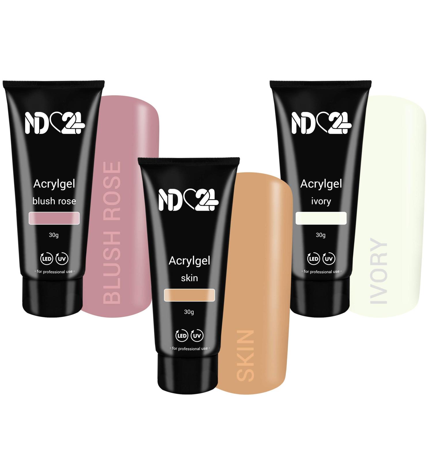 Buy Poly Acrylic Gel Tube Set - Babyboomer Blush Rose Skin & Ivory (3 x 30g) | International Shipping Available - Buy Online on GoSupps.com