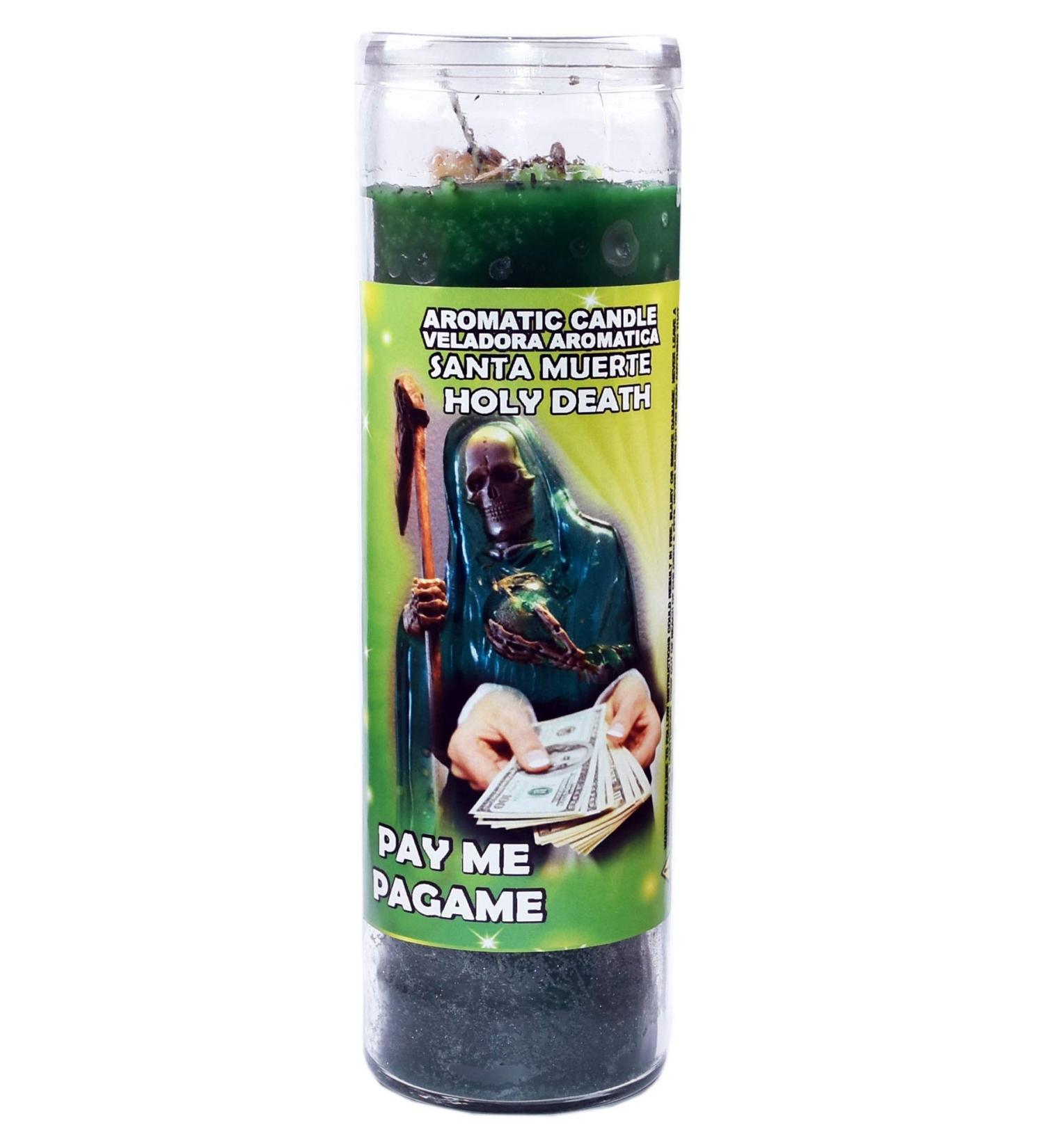 1 Piece Candles Cocktail HOLY Death Pay ME - Santa Muerte PAGAME