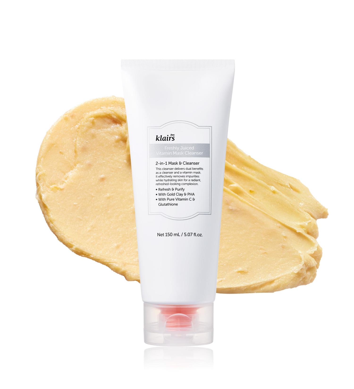 DearKlairs Freshly Juiced Vitamin Clay Mask Cleanser Deep Pore Wash Clear Radiant Skin Tangerine Peel Powder PHA Niacinamide 5.07 Fl Oz (Pack of 1) - Buy Online on GoSupps.com