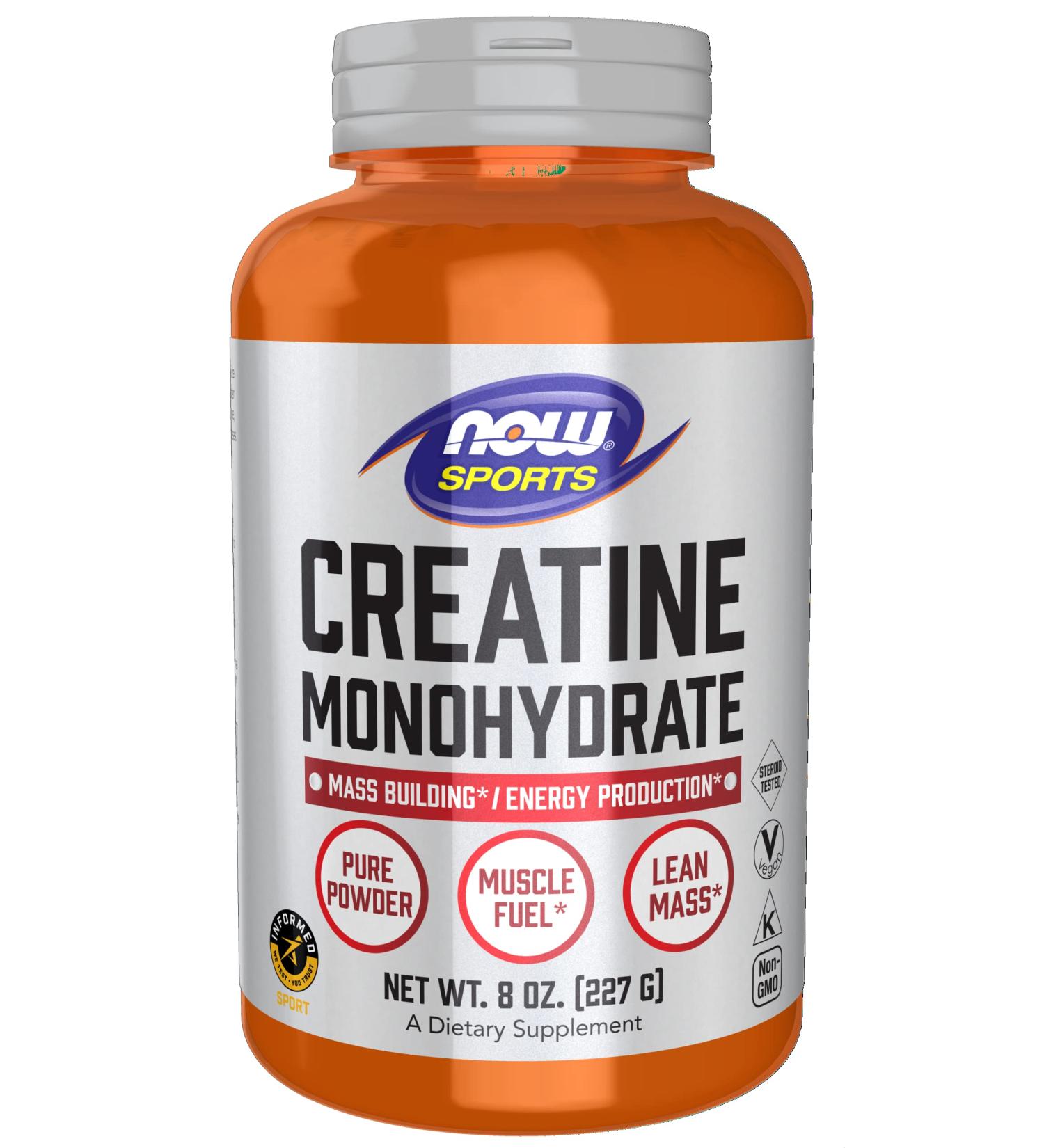 NOW Foods Sports Creatine Monohydrate Powder 8 oz - Pure & Effective Muscle Fuel - Buy Online on GoSupps.com