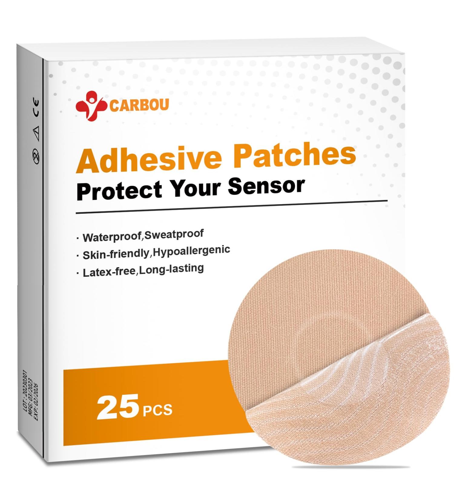 Carbou Freestyle Adhesive Patches 25 PCS - Waterproof Sensor Covers for Libre Enlite Guardian - Breatheable CMG Sensor Patches - Long Lasting Fixation (Tan) - Buy Online on GoSupps.com