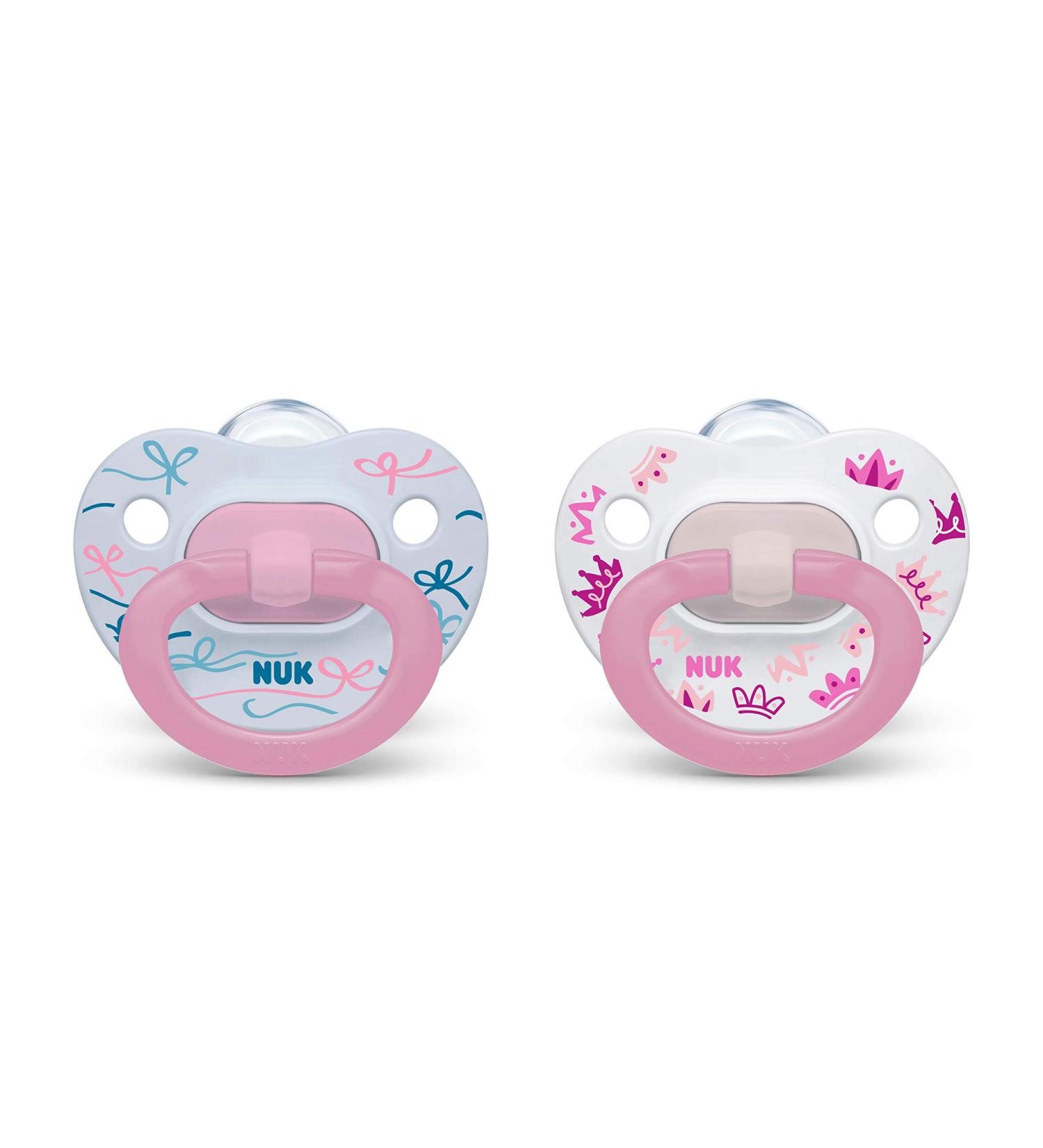NUK Orthodontic Pacifiers for Girls 18-36 Months - Pack of 2 - Buy Online on GoSupps.com