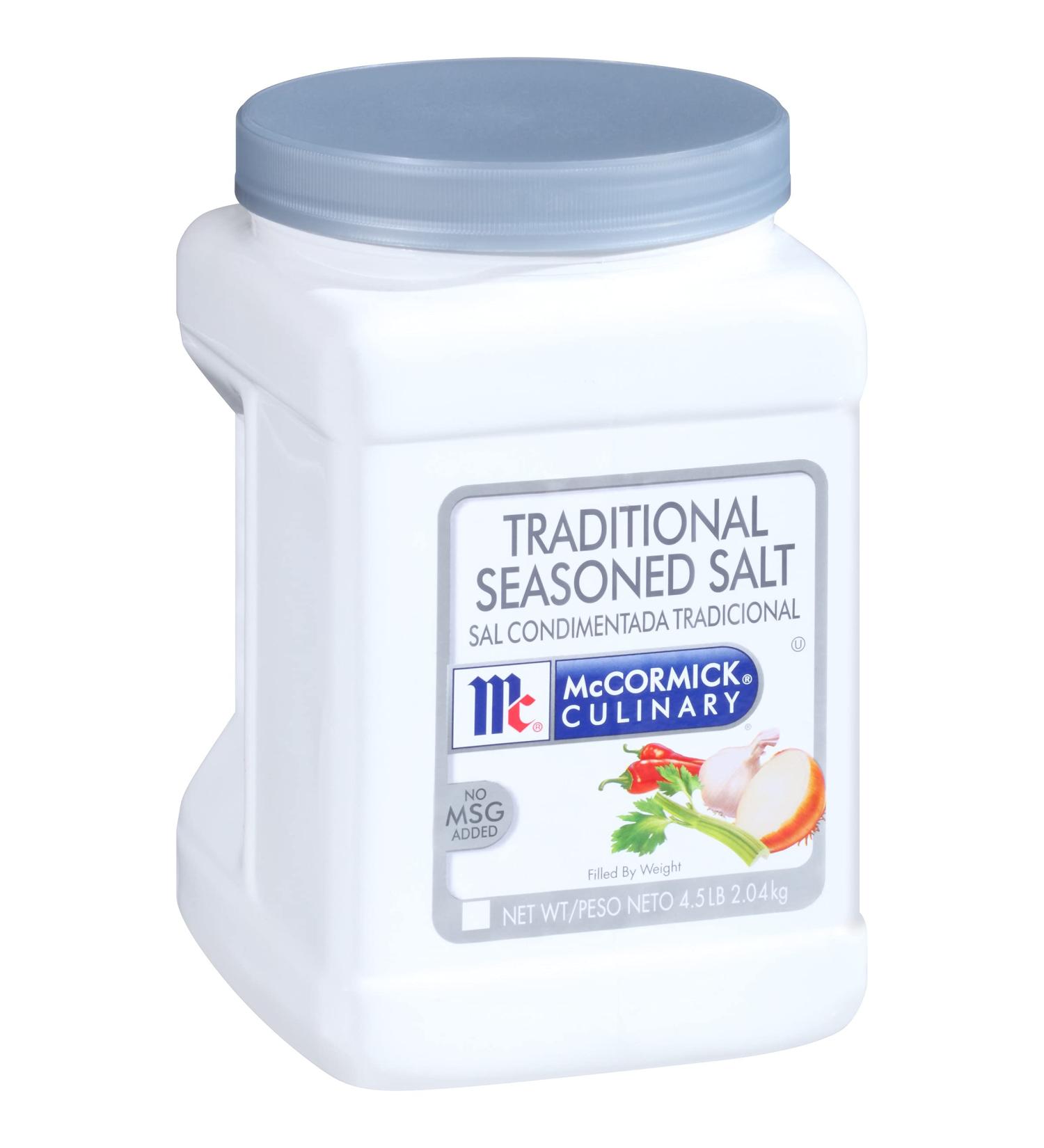 McCormick Culinary Traditional Seasoned Salt 4.5 lb - All-Purpose Seasoning for Meats, Seafood, Veggie Dishes | Bulk Container - Buy Online on GoSupps.com