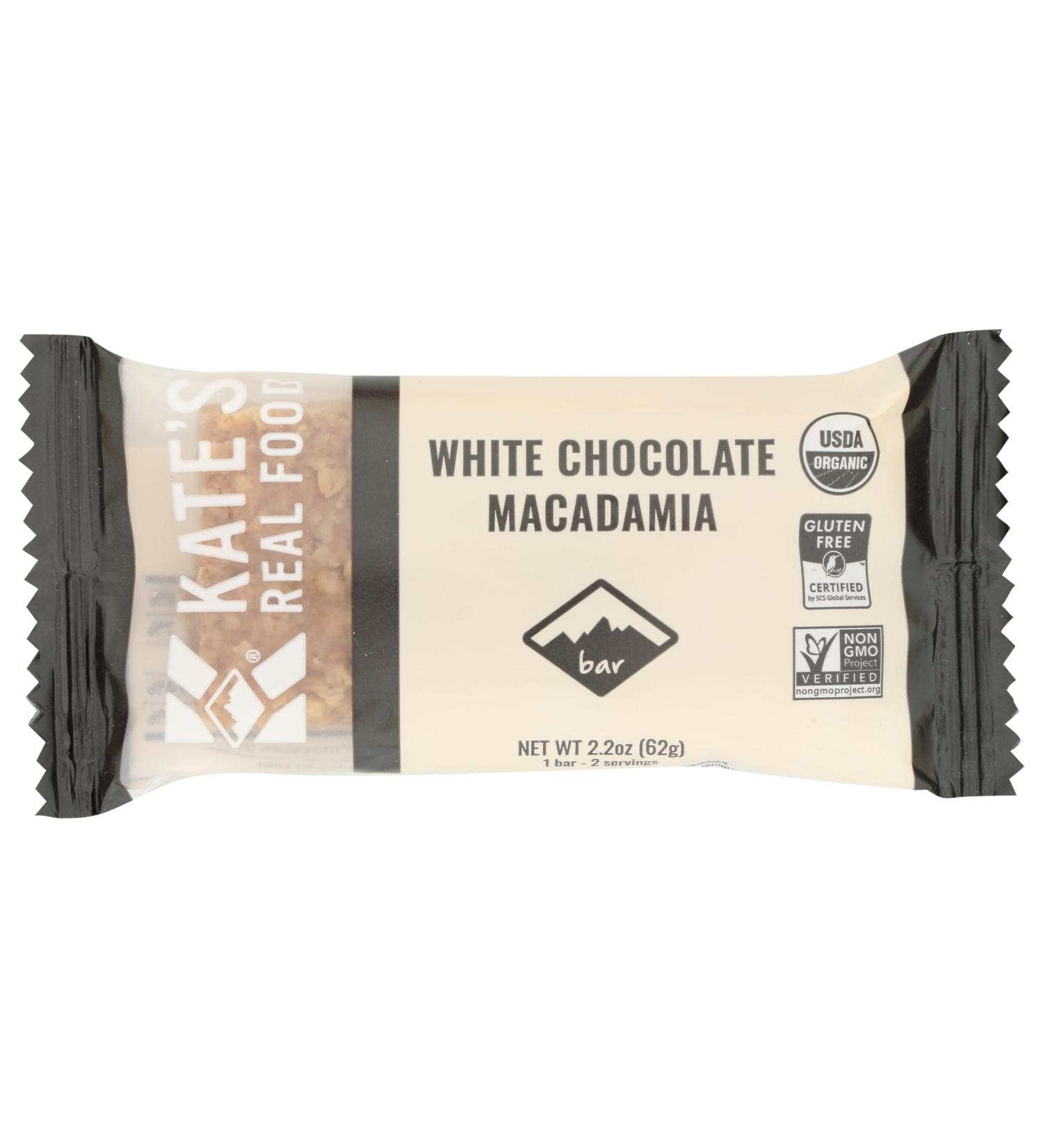 KATES REAL FOOD Organic White Chocolate Macadamia Bar 62 GR - Buy Online on GoSupps.com