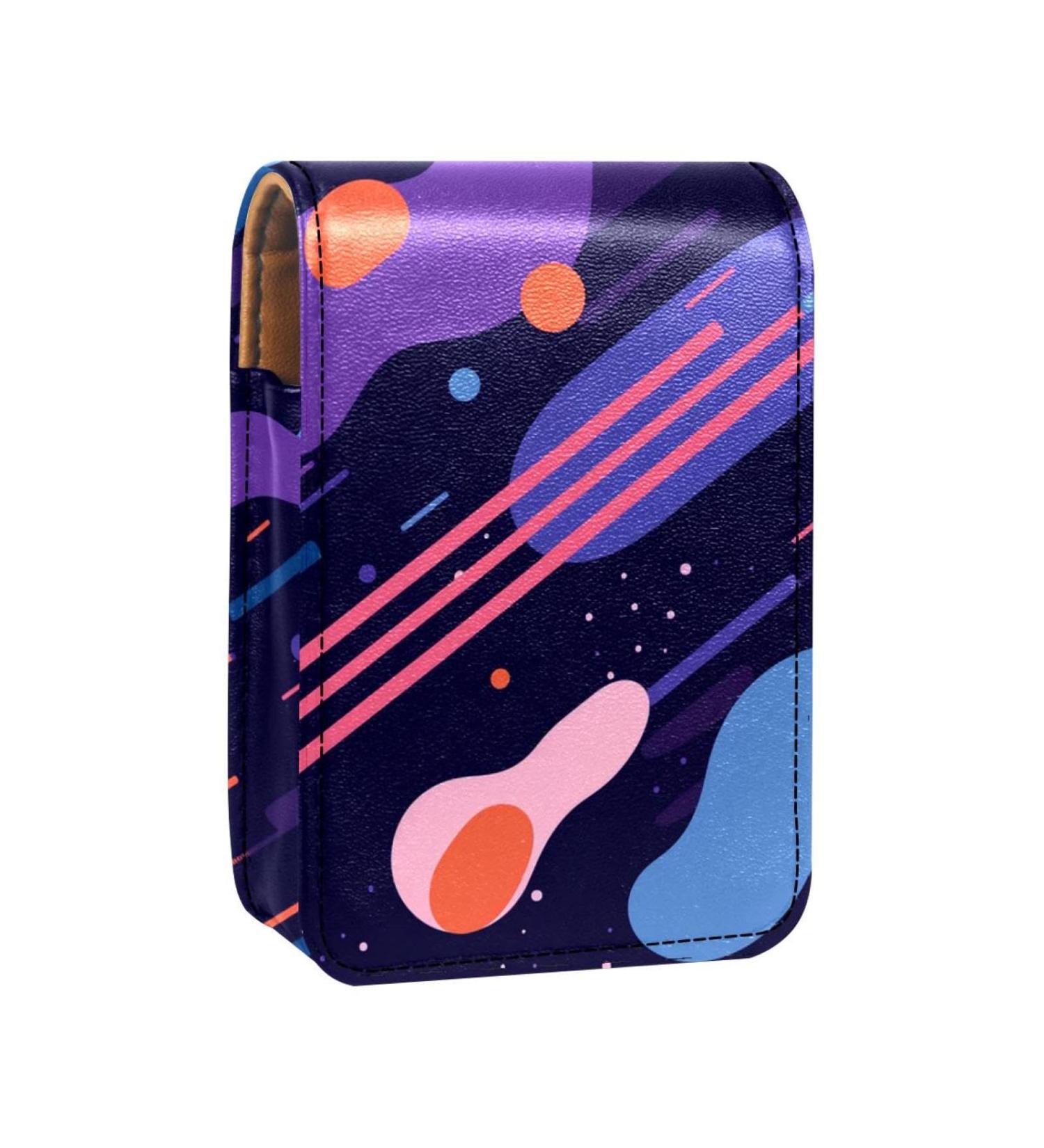 Travel Lipstick Organizer Case | Portable Makeup Bag with Mirror | Colorful Abstract Design - Z709a0zpud - Buy Online on GoSupps.com