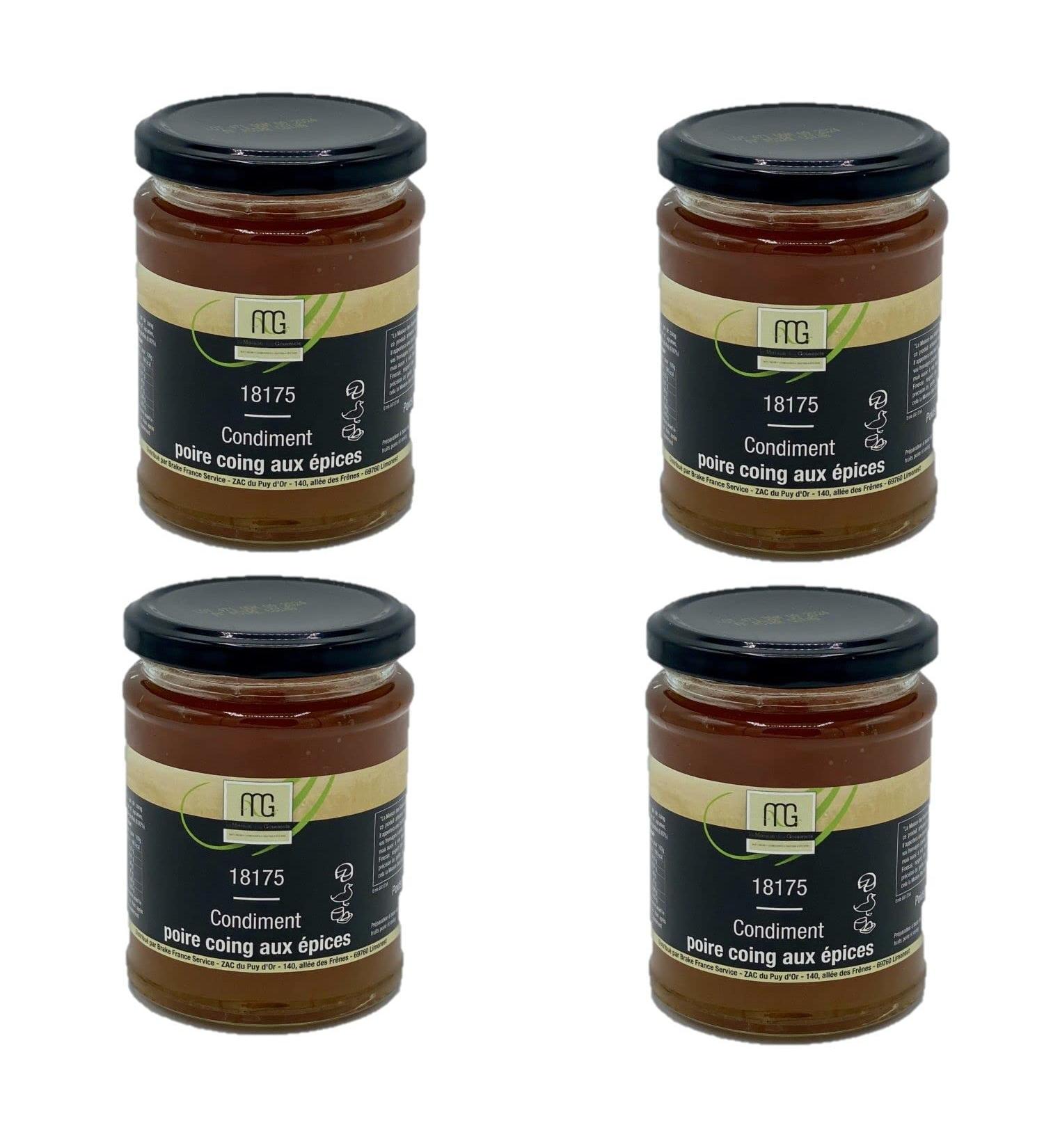 Maison des Gourmets Pack of 4 Pear and Quince Condiment with Spices - Maison des Gourmets - 310g jar