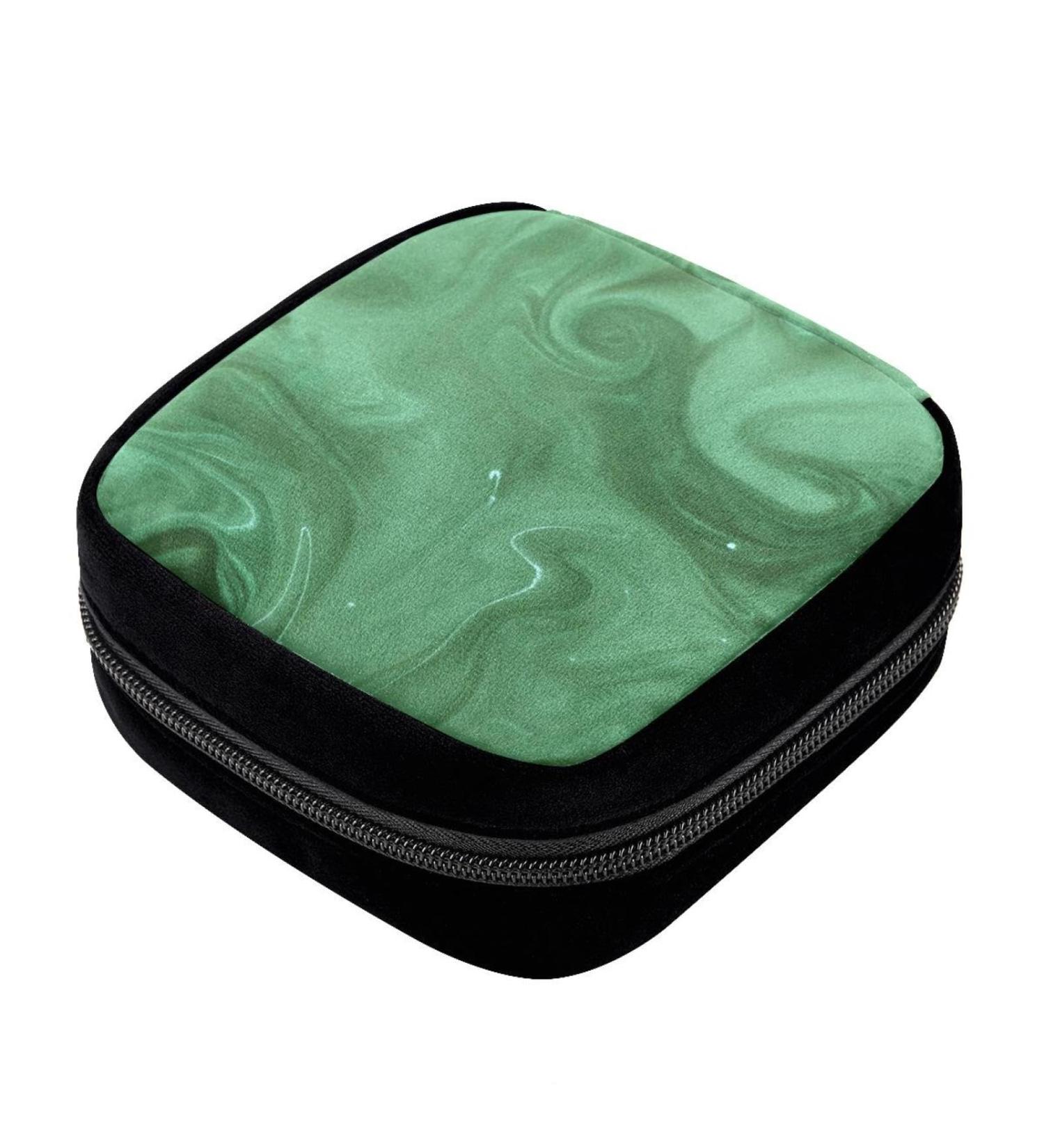 Period Bag Sanitary Napkin Storage Bag | Abstract Green Art Color Design - Buy Online on GoSupps.com
