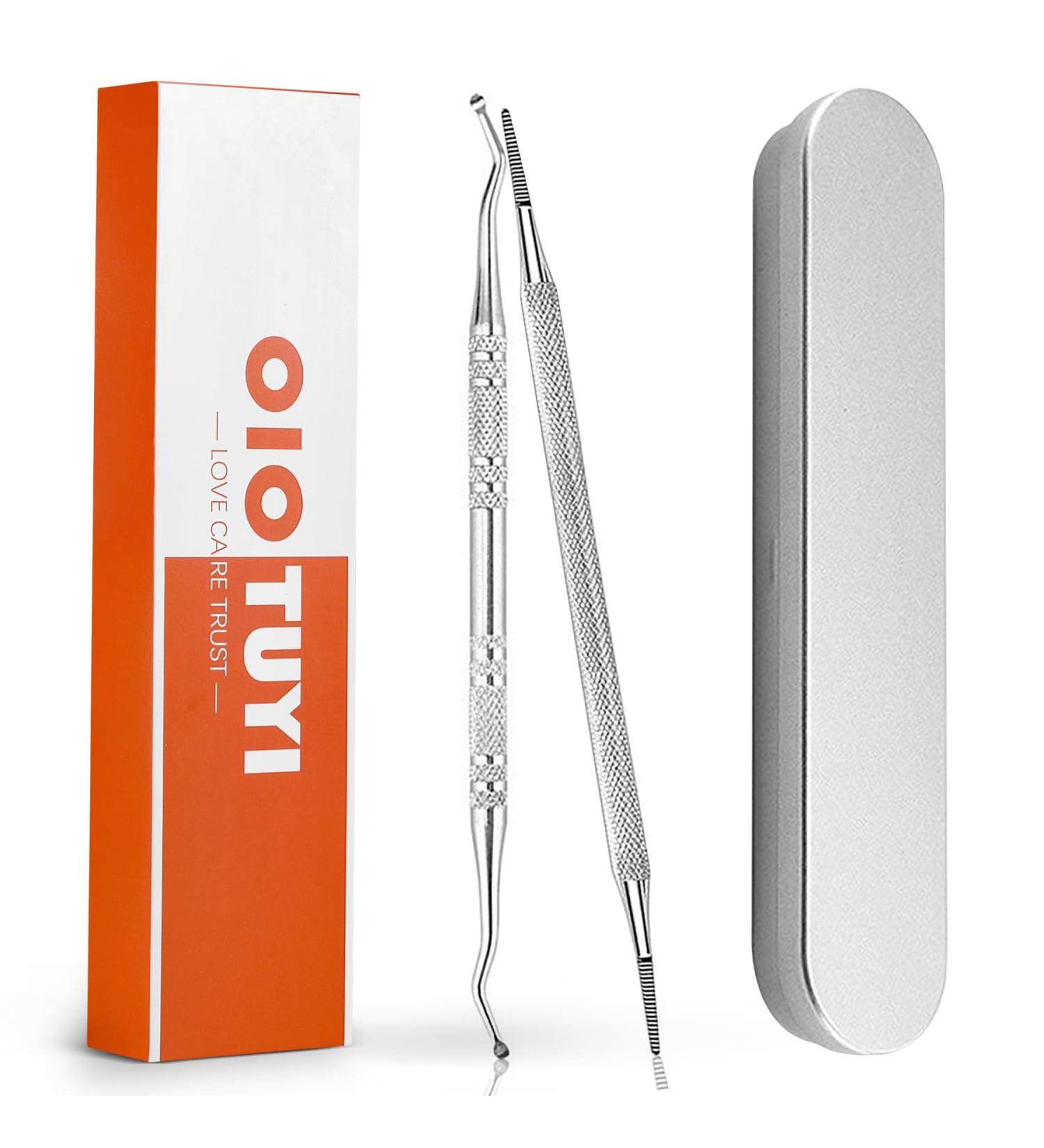 OioTuyi 2 Pieces Professional Pedicure Tool Set Double Sided Corner Lifter and Stainless Steel Nail File for Ingrown Toenails - Buy Online on GoSupps.com