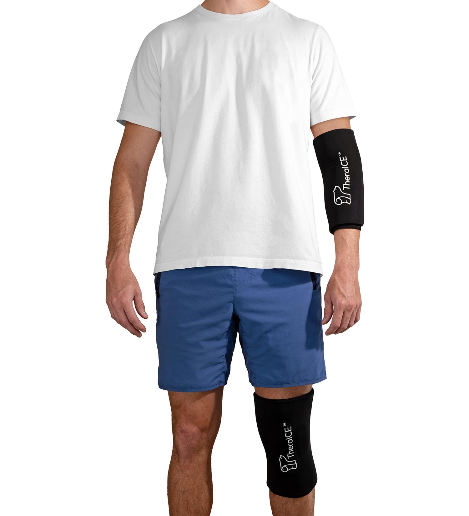 TheraICE Reusable Gel Cold Pack Sleeve - Large Black | for Elbow, Knee, Ankle, Calf | Flexible Cold Wrap - Buy Online on GoSupps.com