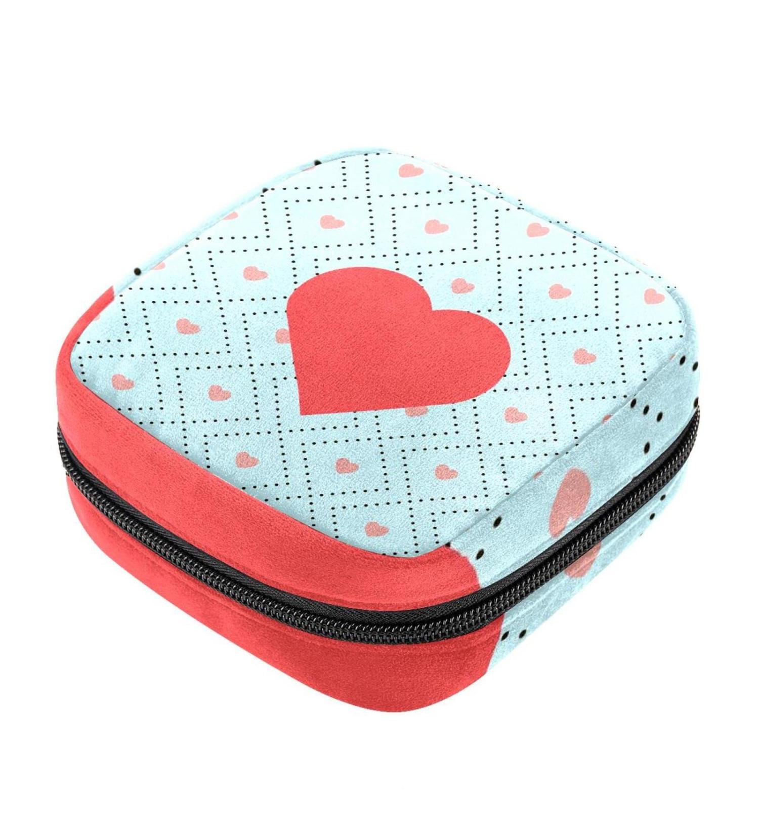 Love Heart Sanitary Napkin Storage Pocket | Portable Menstrual Cup Holder for Women & Teens | Color 12 - Buy Online on GoSupps.com