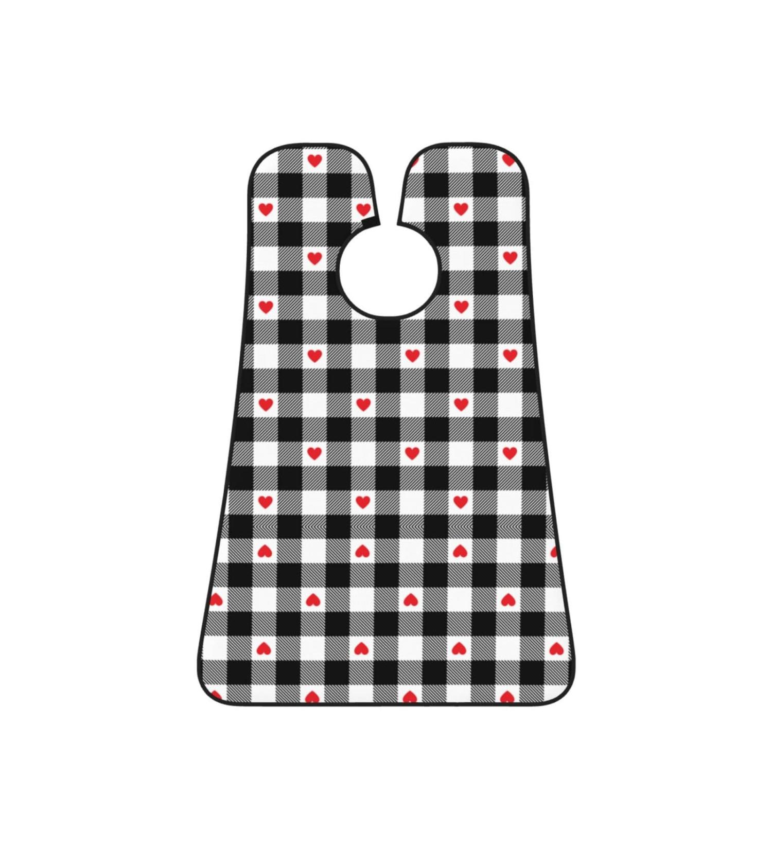 Plaid Heart Beard Bib - Valentine's Day Grooming Cloth Non-Stick Beard Hair Catcher & Salon Apron for Men | Perfect Gifts - Buy Online on GoSupps.com