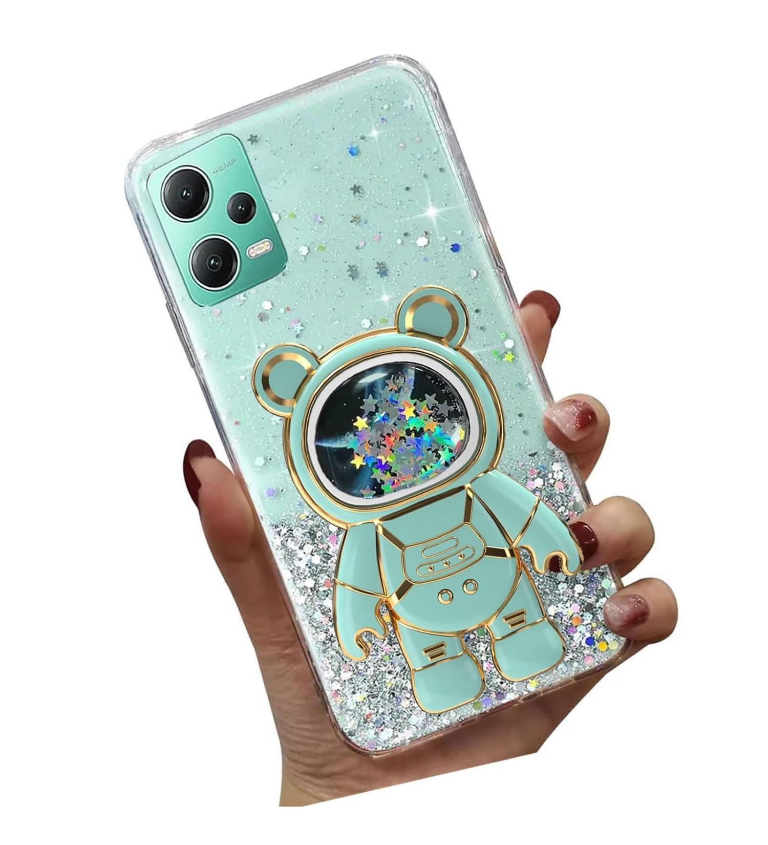 Tivenfezk Nadoli Astronaut Stand Case for Xiaomi Redmi Note 12 5G - Soft Silicone Glitter Protective Cover - Buy Online on GoSupps.com