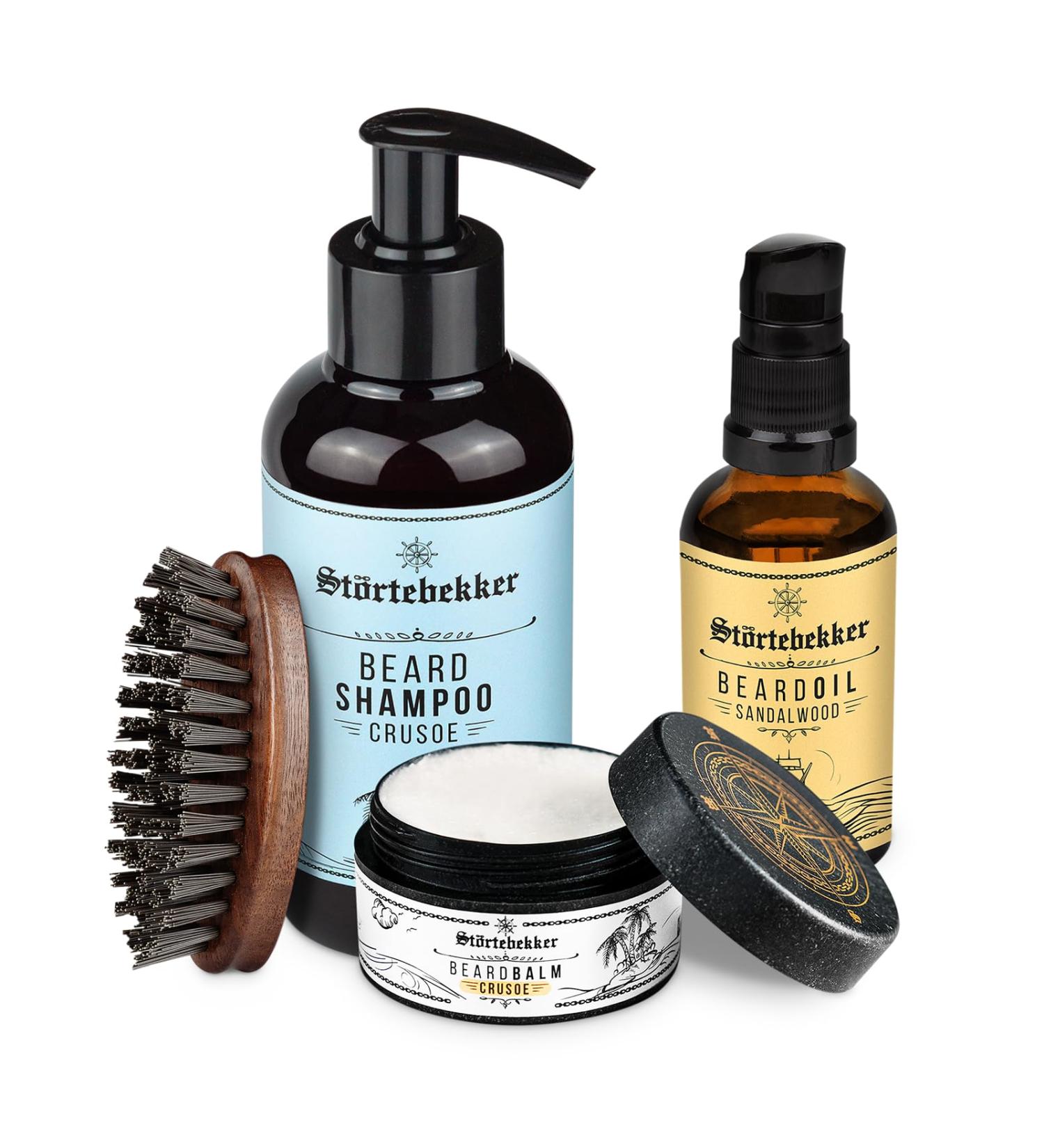 St rtebekker Premium anti -itching set - high -quality beard care set for men - with beard oil beard beard beard brush beard shampoo - daily beard care against itching - gift idea men (sandalwood)