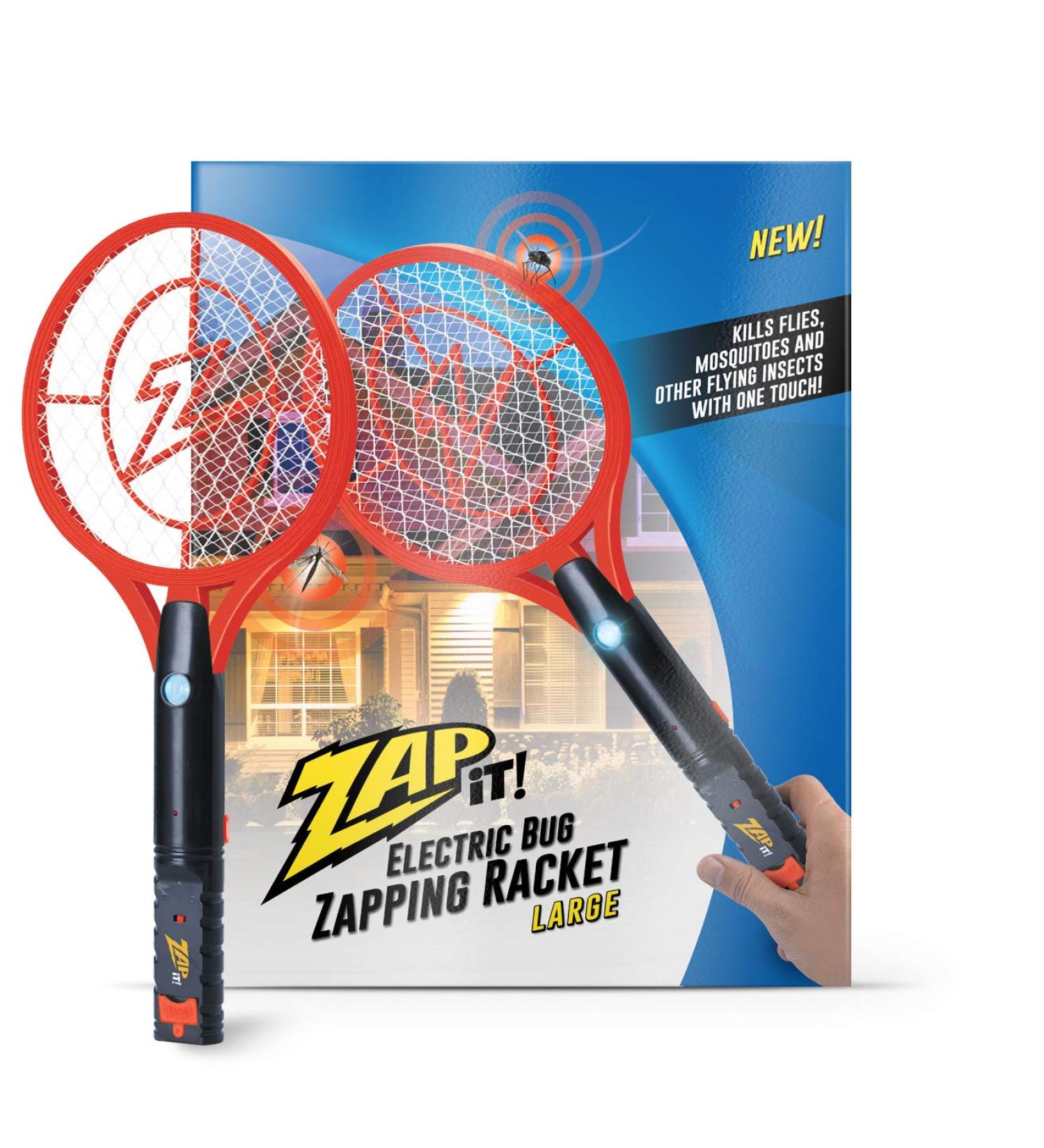 ZAP iT! Rechargeable Bug Zapper Racket 4000V - USB Charging Cable - Large Red - Buy Online on GoSupps.com