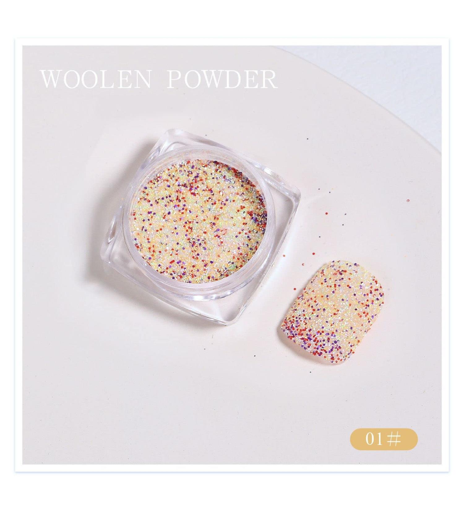 Hot Manicure DIY Nail Art Decoration Sand Pigment Woolen Nails Powder Glitter Dust Knit Weave Design(01) Style01 - Buy Online on GoSupps.com