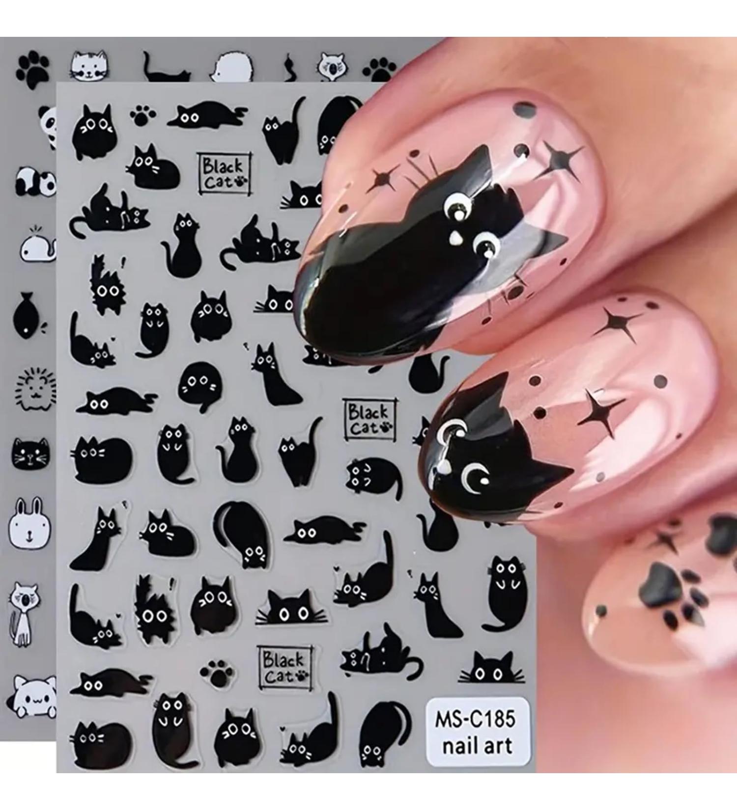 6 Sheets Cute Cartoon Animal Nail Stickers - 3D Cat Dog Rabbit Decals for Women Girls Kids | Kawaii Nail Art Supplies | DIY Decoration - Buy Online on GoSupps.com
