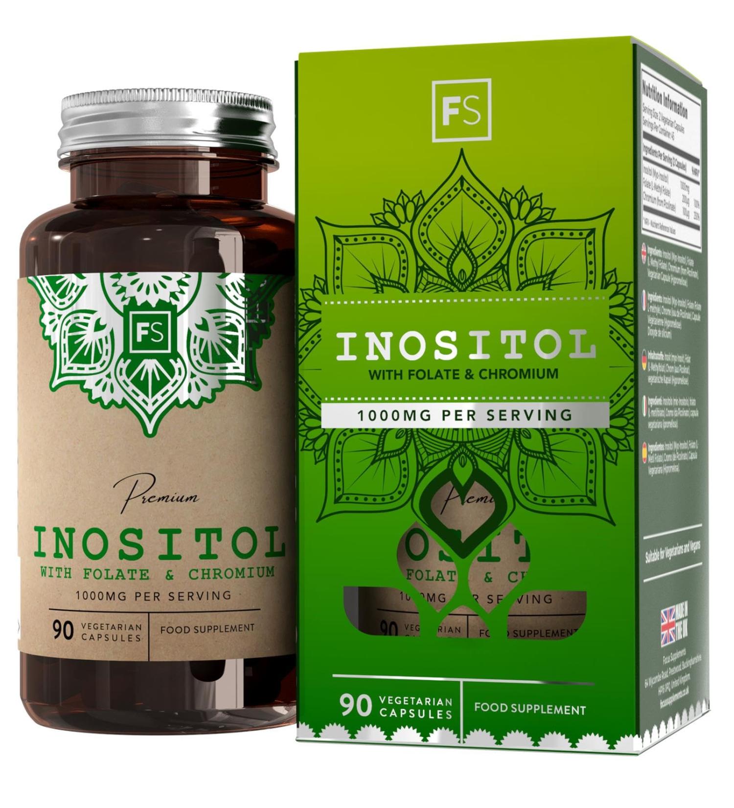 FS Inositol Capsules - High Strength 1000mg Myo-Inositol with Folate & Chromium for Women - Non-GMO & Allergen Free - Buy Online on GoSupps.com