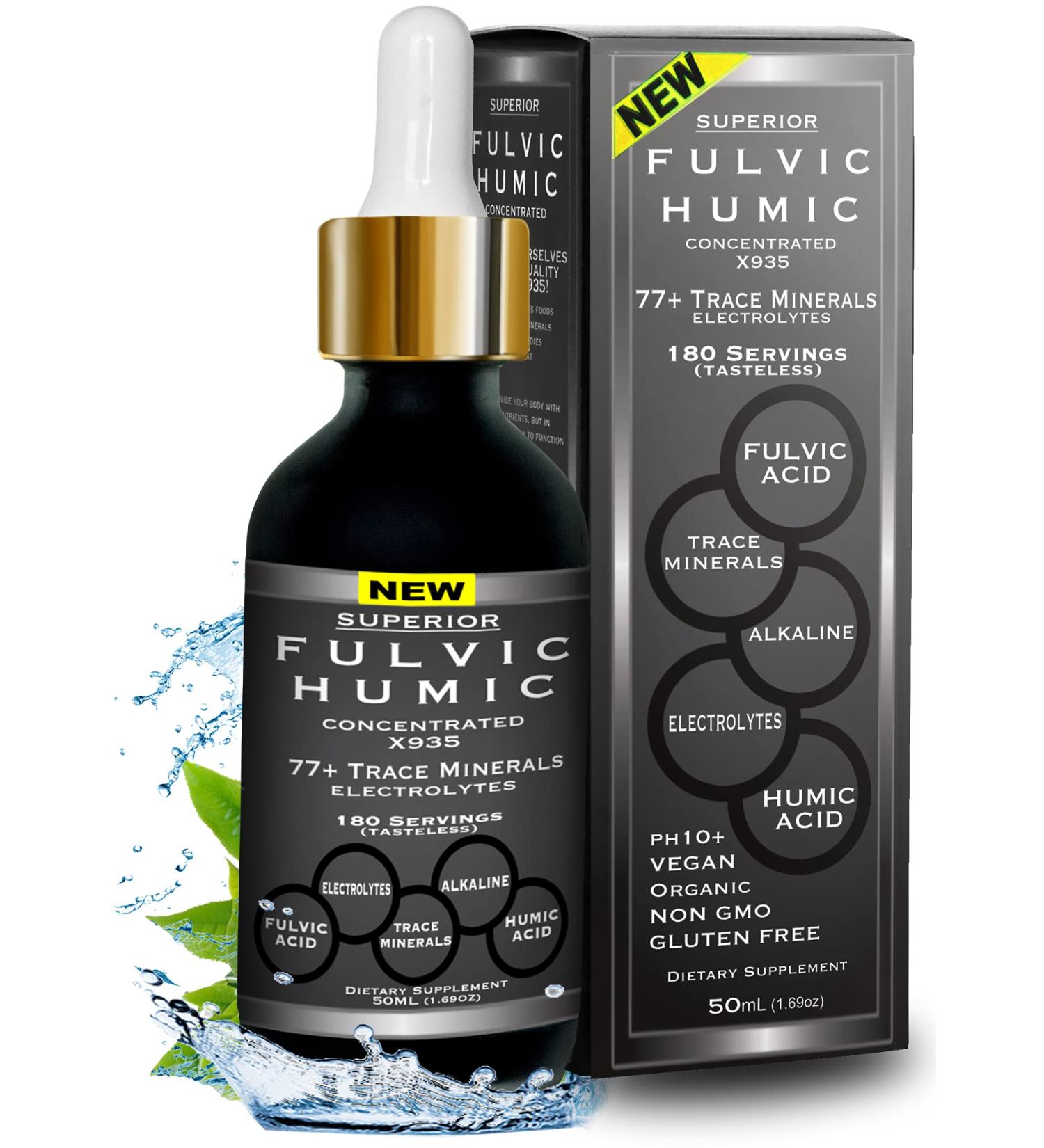 Plant Derived Trace Mineral Drops with Electrolytes - 77 Minerals - 180 Servings - Restore Electrolytes & Gut Health - Fulvic Humic Acid - Buy Online on GoSupps.com
