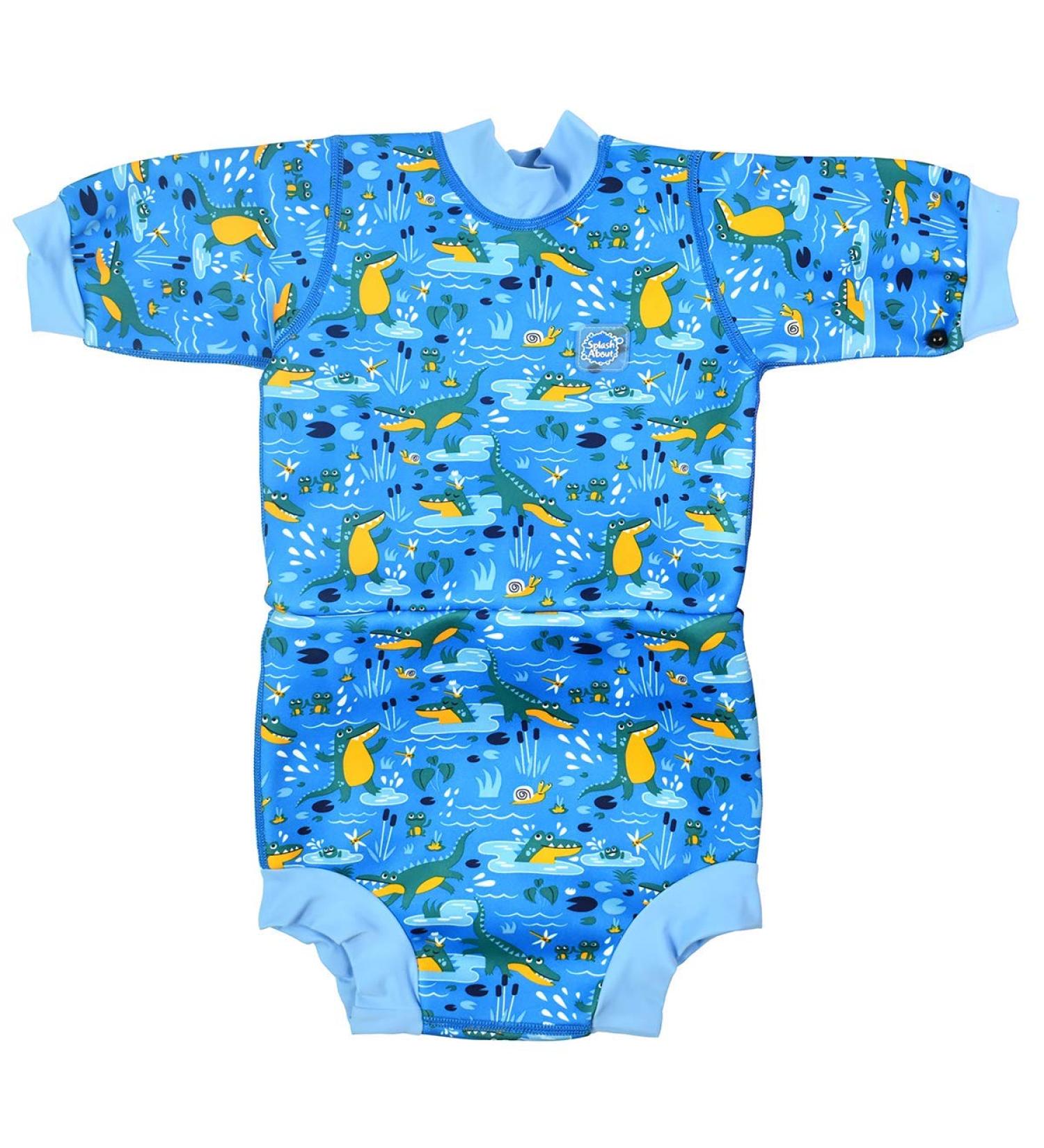 Splash About Happy Nappy Wetsuit with Reusable Swim Nappy Crocodile Swamp 6-14 Months