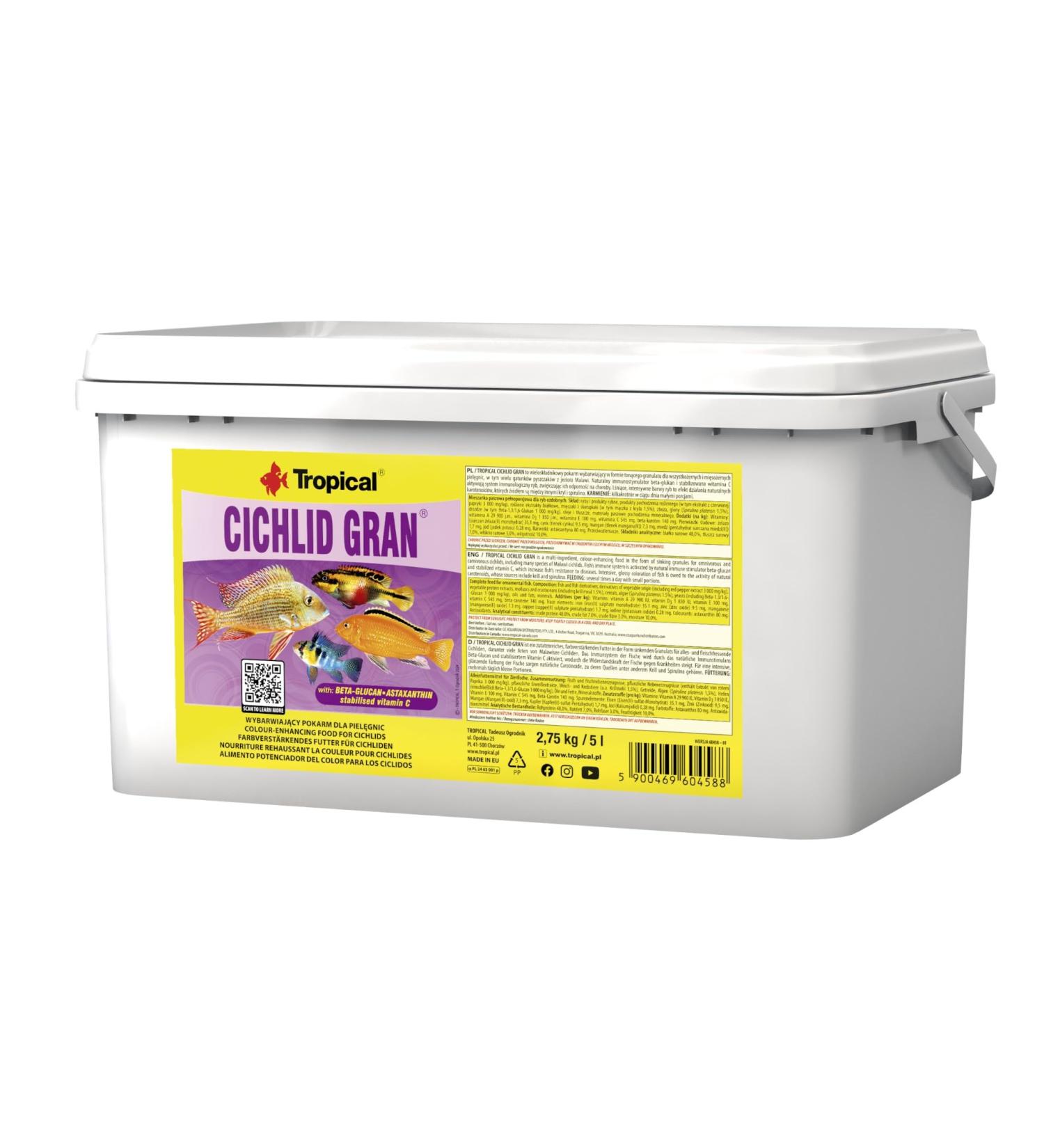 Cichlid Gran 5L / 2.75kg - Color Enhancing Food for Cichlids - Buy Online on GoSupps.com