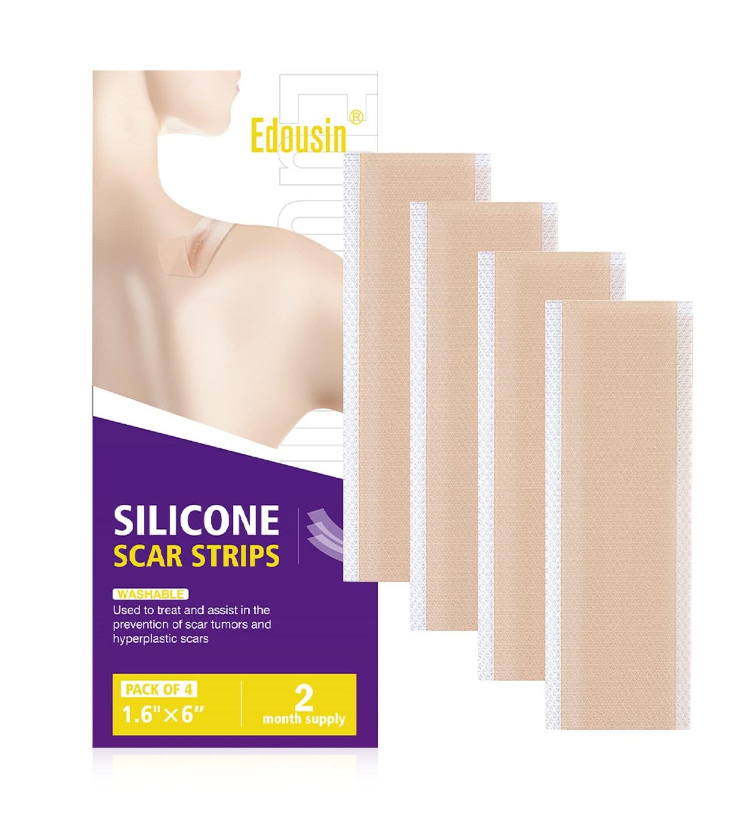 Silicone Scar Sheets 4 PCS Scar Removal Silicone Gel Scar Tape Effective Scar Treatment for Surgical Scars C-Section Deep Stretch Mark Removal Keloid Bump Removal Purple - Buy Online on GoSupps.com