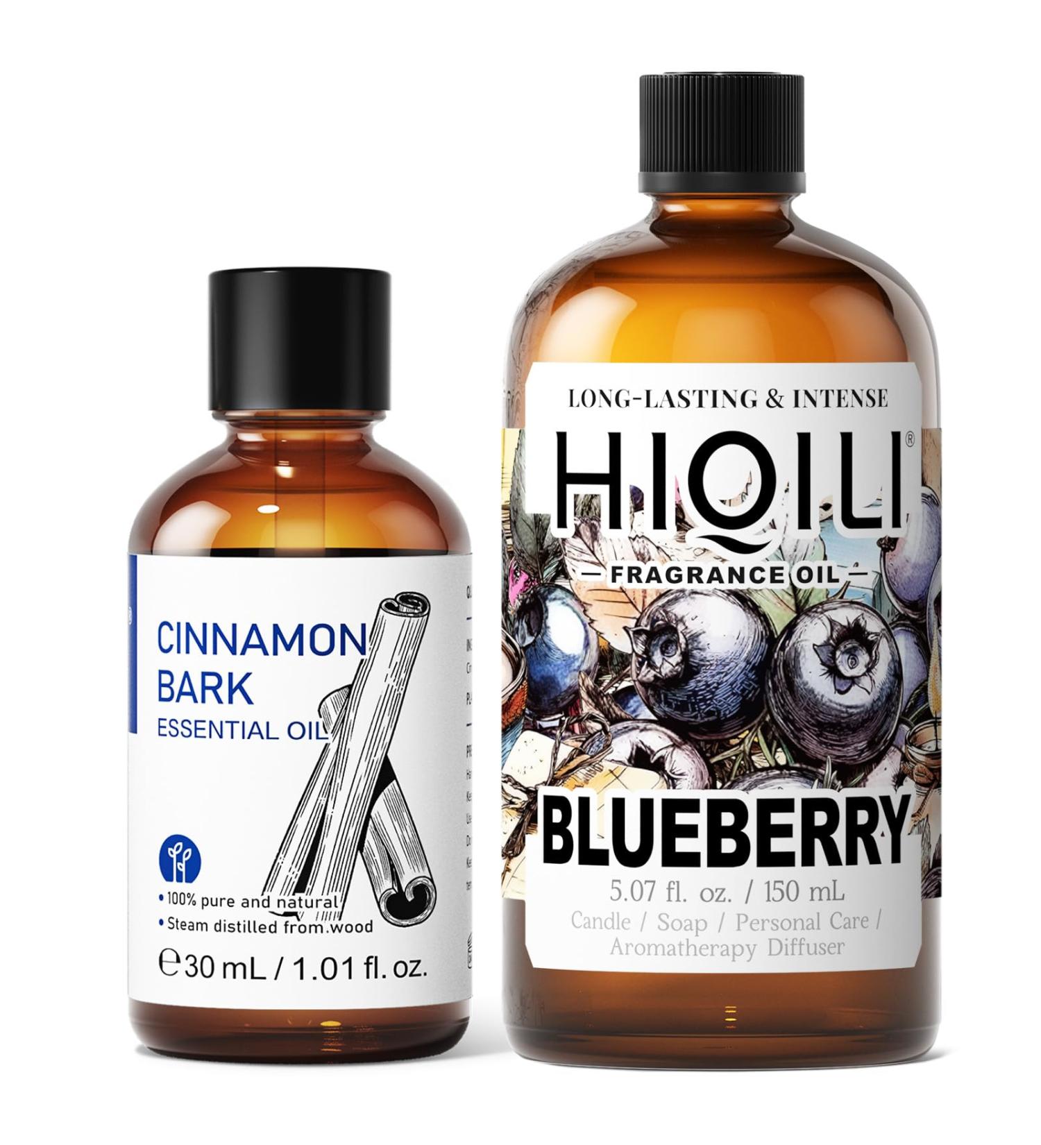 HIQILI 30ML Cinnamon Essential Oil & 150ML Blueberry Fragrance Oil for DIY Diffuser - Buy Online on GoSupps.com