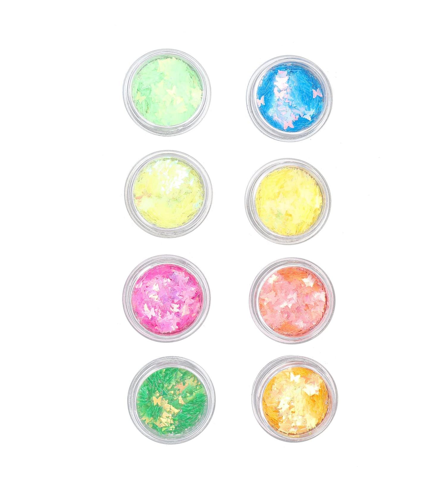 Nail Glitter Sequins Nail Flakes 8 Boxes Nail Accessories Cute Beautiful for Home for Salon - Buy Online on GoSupps.com