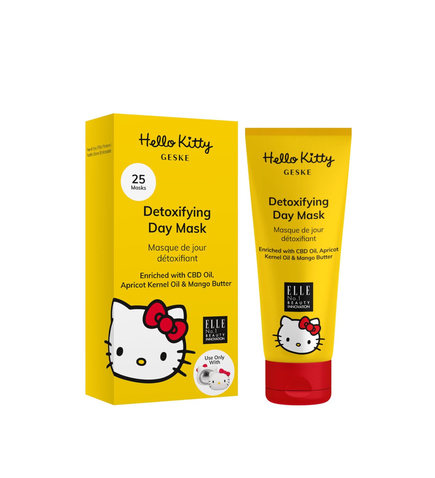 GESKE Detoxifying Day Mask Use with Hello Kitty Sonic Warm & Cool Mask Facial mask with CBD apricot kernel oil and mango butter Protective Normal to sensitive skin Vegan and not tested on animals