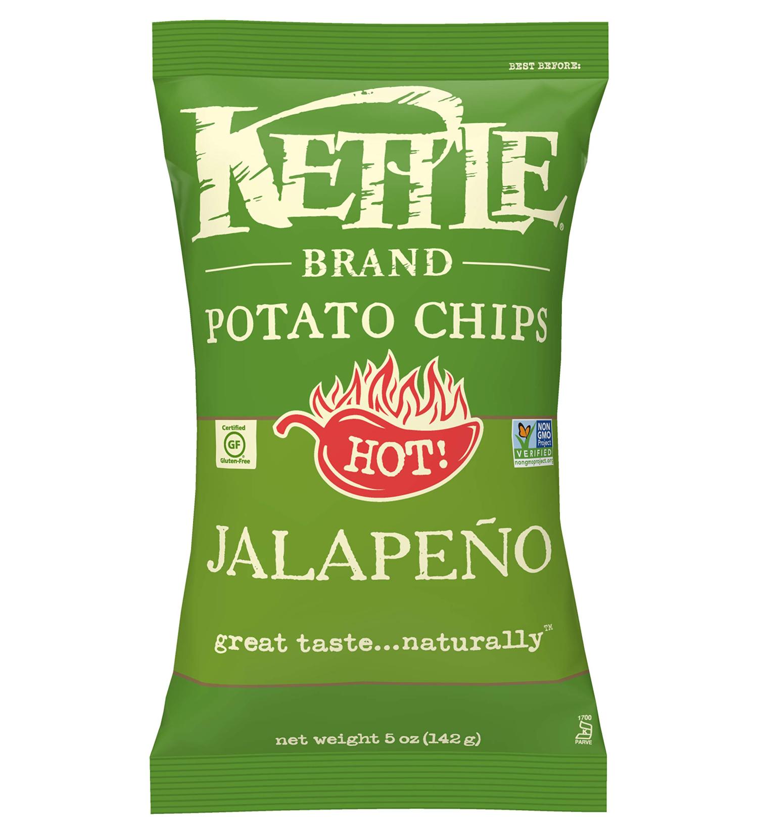 Kettle Foods Hot Jalapeno Potato Chips 5 oz | Spicy Crunchy Snack - Buy Online on GoSupps.com