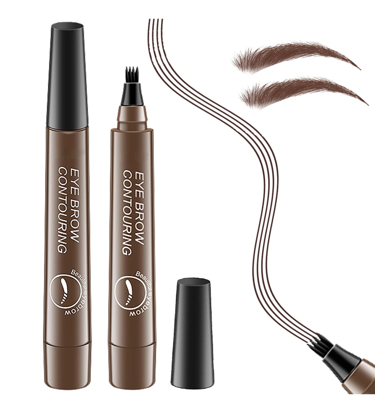 4 Point Waterproof Microblading Eyebrow Pencil for Women - Smudge Proof Dark Brown Liquid Makeup - Buy Online on GoSupps.com