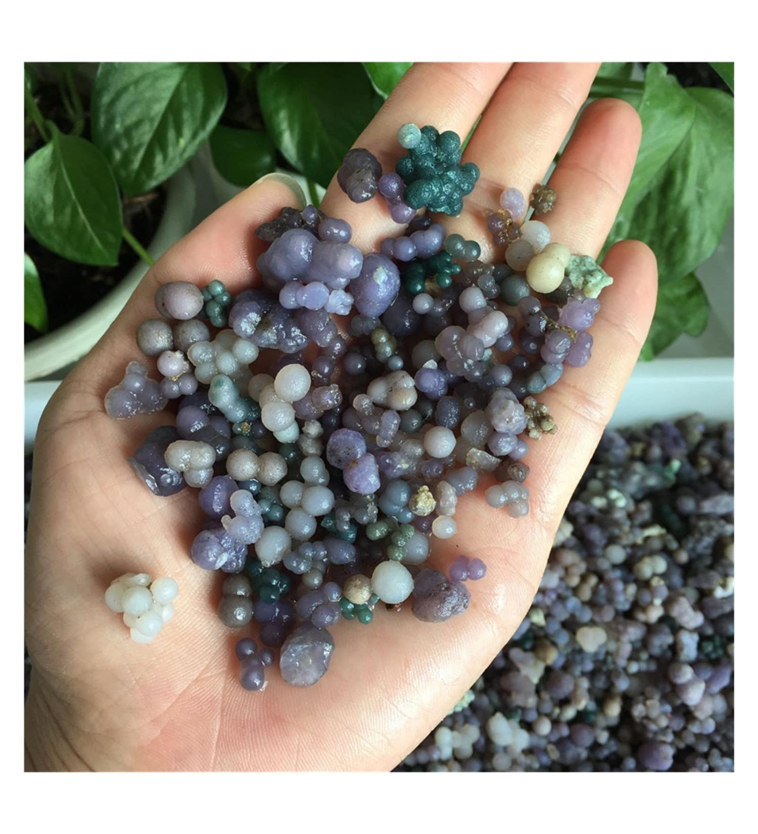 Gemstones and Crystals 50g-300g Natural Purple and Green Crystal Grape Agate Point Specimen Home Decoration QINTINYIN Full of Texture (Color : Grape Agate Size : 200g) 200g Grape Agate - Buy Online on GoSupps.com