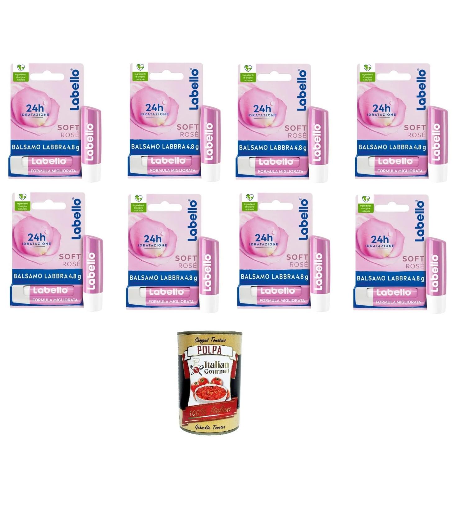  Italian Gourmet E.R. Soft Ros Tinted and Moisturizing Lip Balm with Rose Extract 8 x 4.8 g + Italian Gourmet Polpa 400 g - Buy Online on GoSupps.com