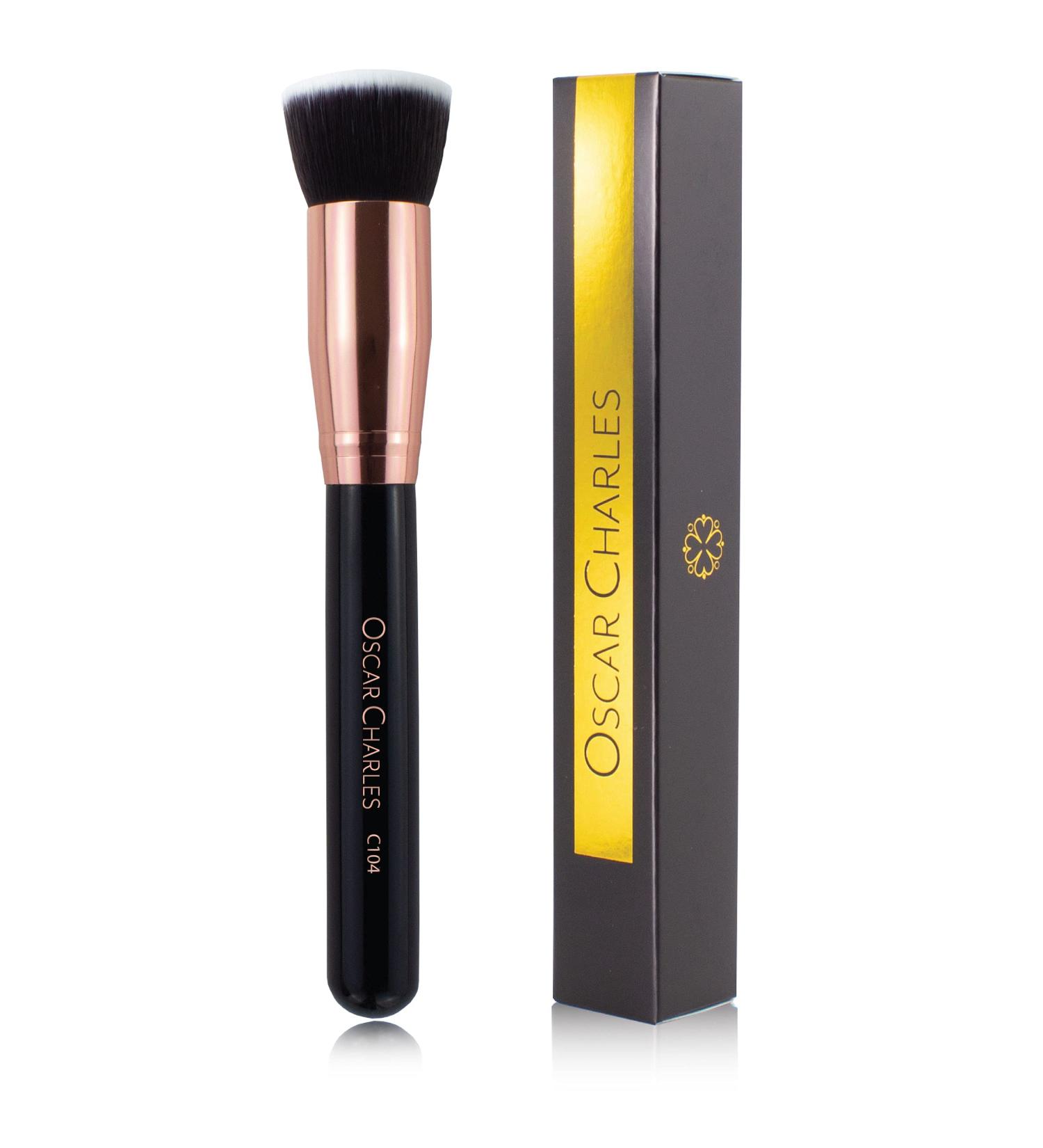Oscar Charles 104 Luxe Flat Top Foundation Brush - Rose Gold Professional Makeup Tool for Flawless Application | International Shipping - Buy Online on GoSupps.com