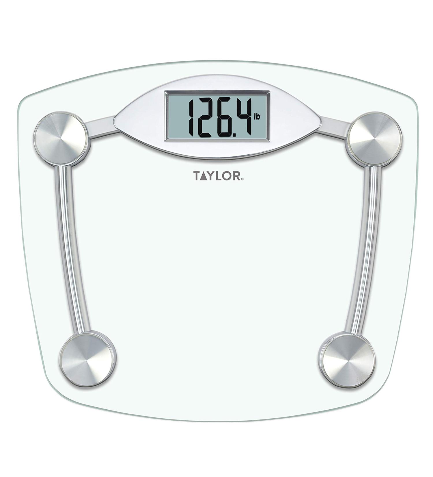 Taylor Precision Digital Bathroom Scale | Highly Accurate 400 lb Weight Capacity | Instant On/Off, Clear Glass & Chrome Finish - Buy Online on GoSupps.com