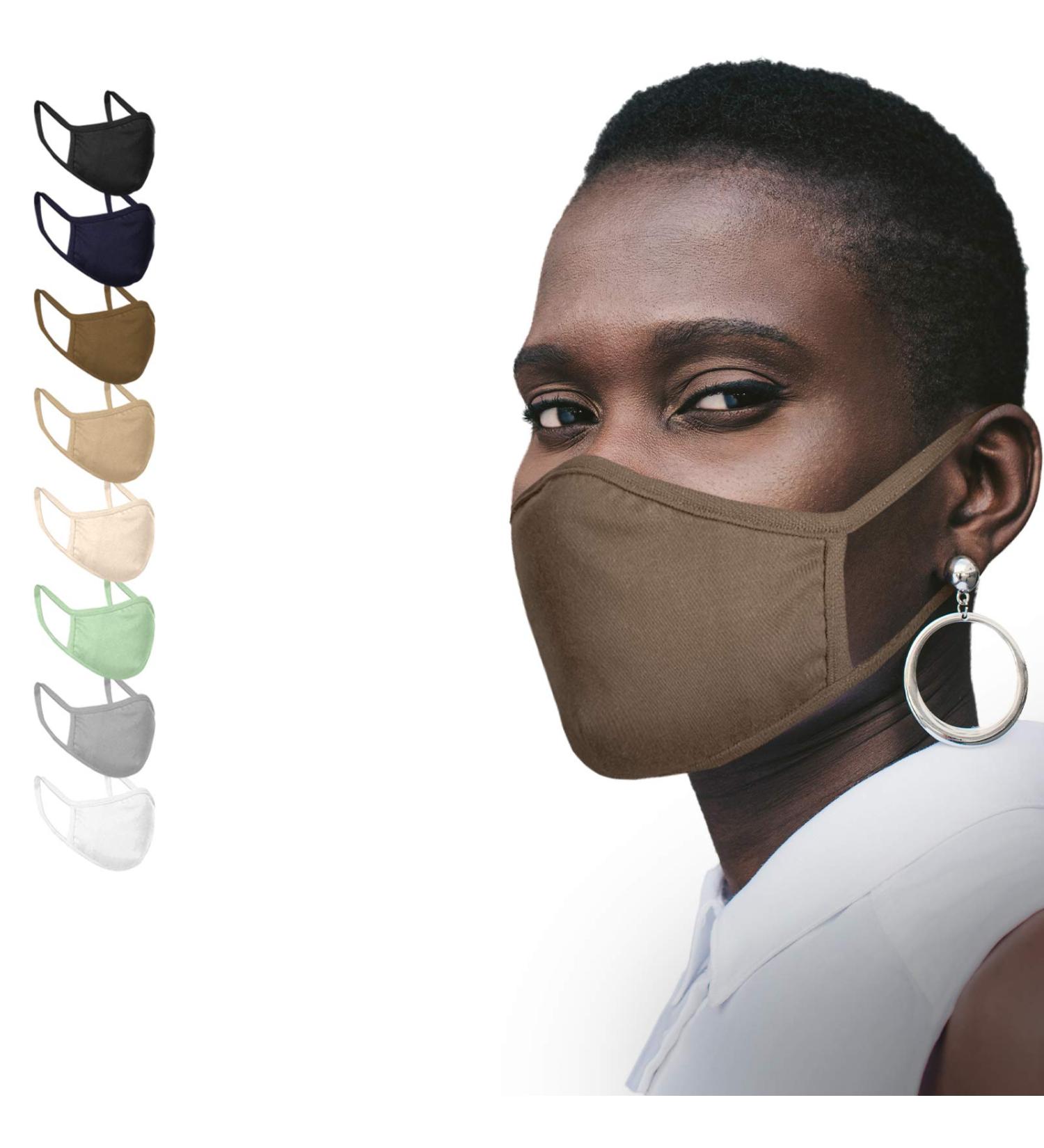 JAGO Washable Facial Mask for Men & Women | Cotton 2-Layer with Filter Compartment | Available in Sets of 2/4/8/10 | Olive Green Fabric Face Mask - Buy Online on GoSupps.com