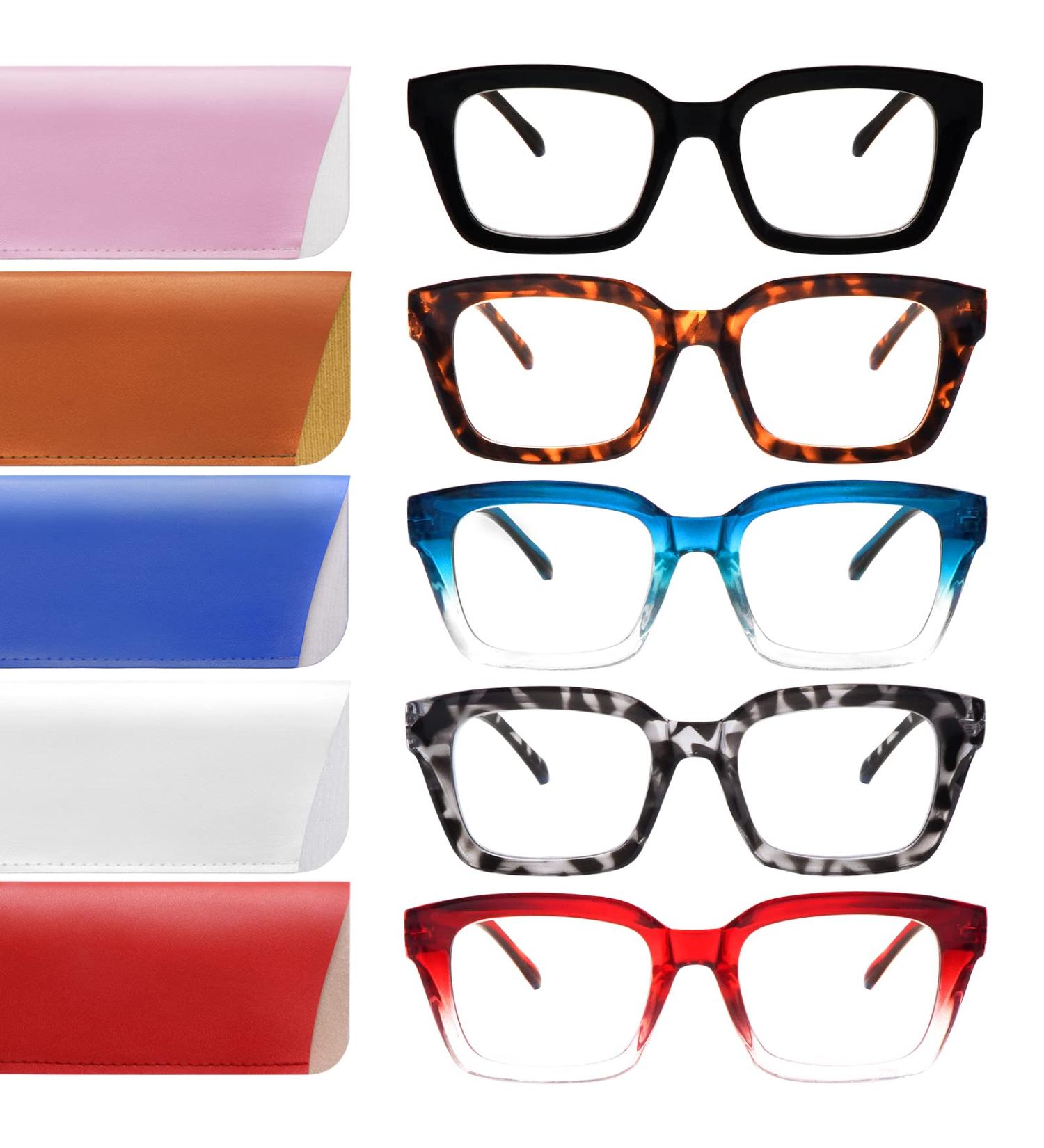CLASAGA Retro Oversized Reading Glasses for Women - Blue Light Blocking Square Frames | Stylish Computer Readers with Spring Hinges - Buy Online on GoSupps.com
