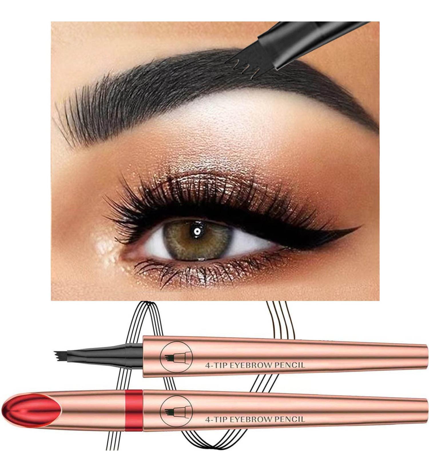 Black Micro-Fork Eyebrow Pencil - Waterproof & Long-Lasting Brow Pen for Natural Microblading Look (Black 04) - Buy Online on GoSupps.com