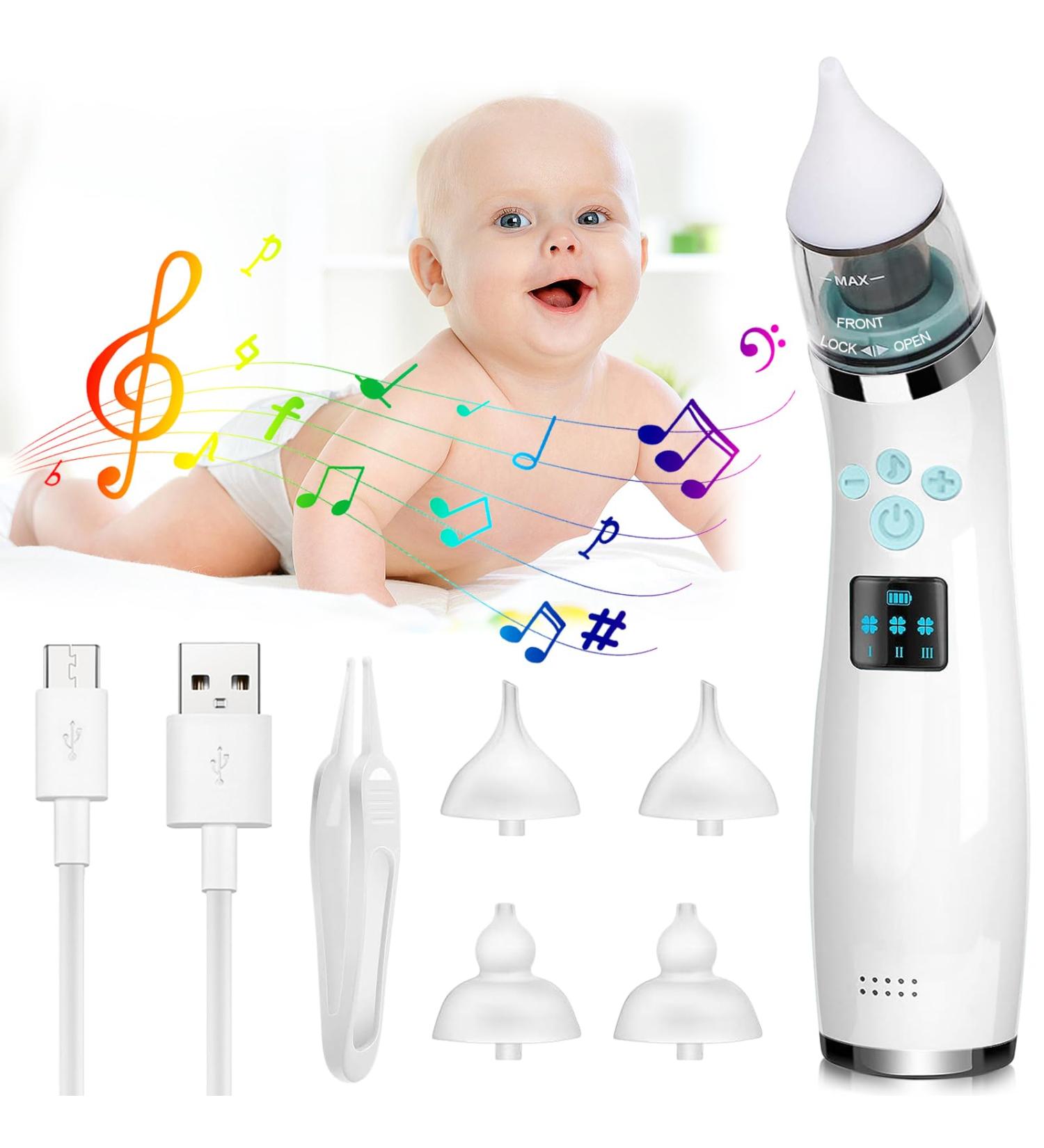 Electric Baby Nasal Sucker & Nose Cleaner - 4 Suction Nozzles 3 Strengths Soothing Music - Ideal for Infants & Toddlers - Buy Online on GoSupps.com