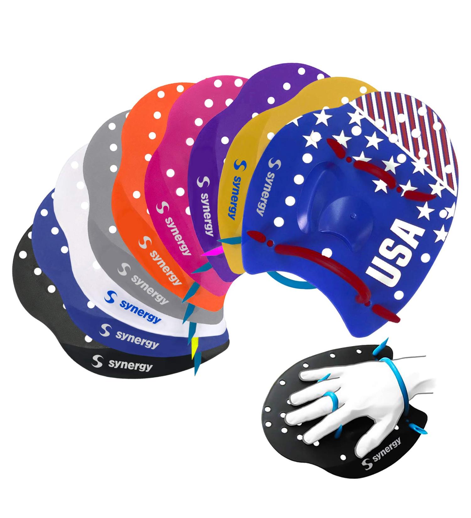 Synergy Black Medium Hand Paddles - Ideal for Swim Training - Buy Online on GoSupps.com