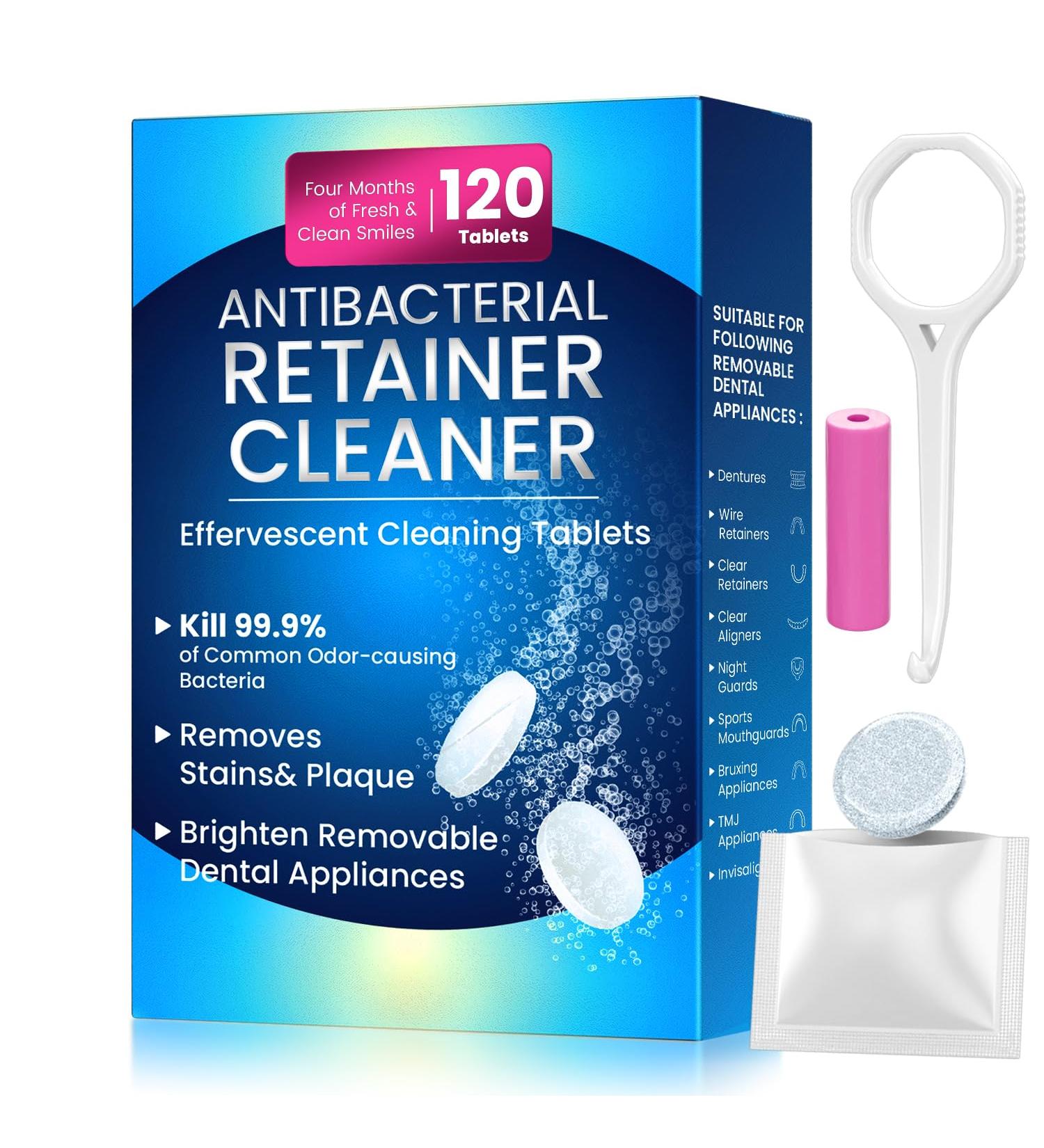 Retainer Cleaner Tablets for Invisalign 120 SULPHATE-free Effervescent Denture Cleaner with Aligner Tools Remove Stains &Odors -Mouth Guard Cleaner Night Guard Cleaner Tablets for Ultrasonic Cleaners - Buy Online on GoSupps.com