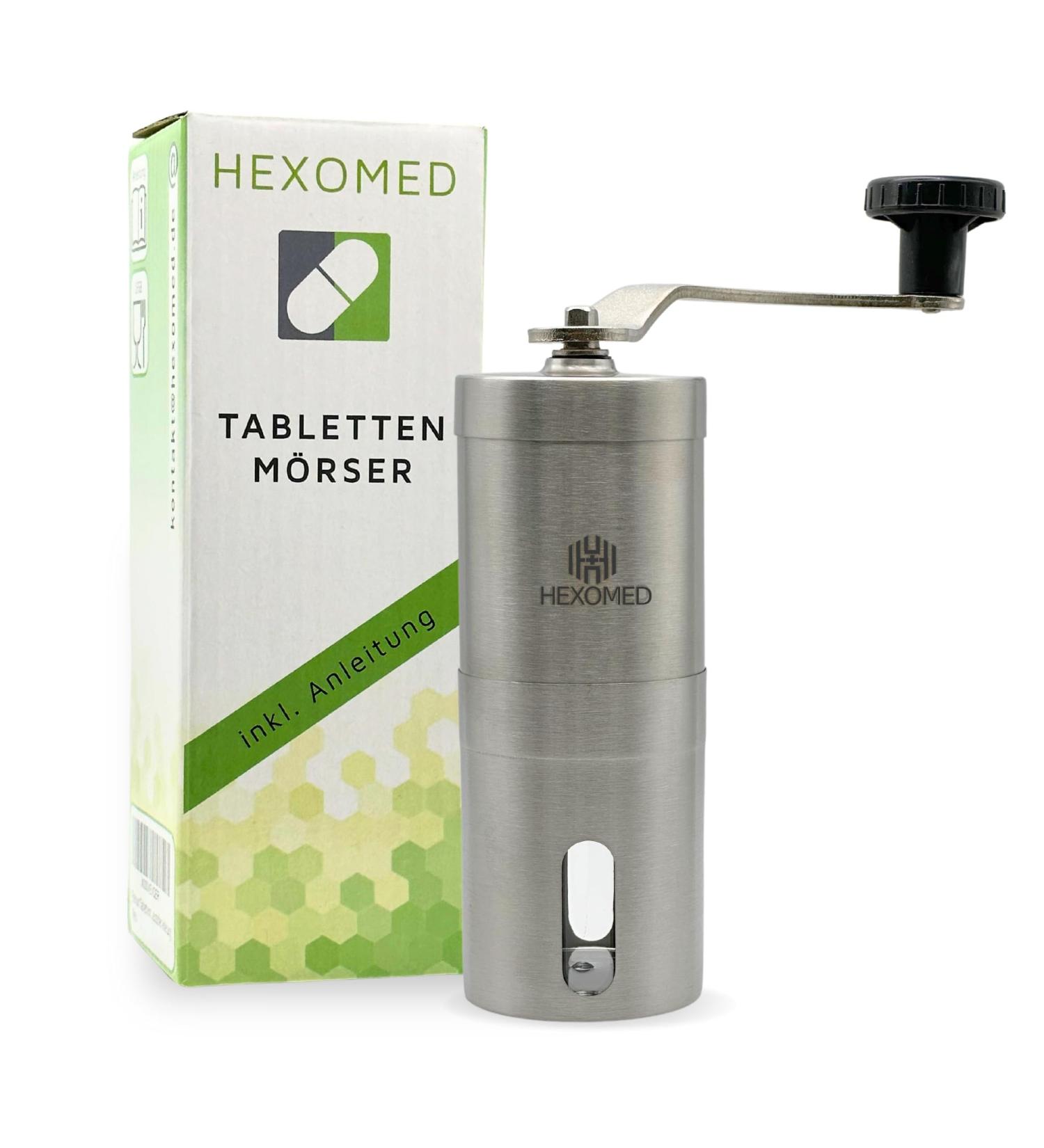 Hexomed Premium Stainless Steel Tablet Mortar & Splitter - Adjustable Pill Crusher for Adults Children and Pets - Efficient Medication Shredding Tool - Buy Online on GoSupps.com