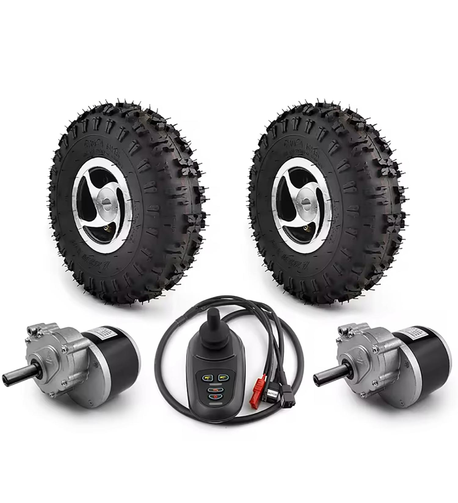 Dual Drive Motor Wheel Kit 10 Inch Tire 24V 500W for Electric Agricultural Tool Garden Farm Hand Cart Electric Lawnmower Cart Ordinary Joystick Off-Road Tires Off-road Tires Ordinary joystick - Buy Online on GoSupps.com
