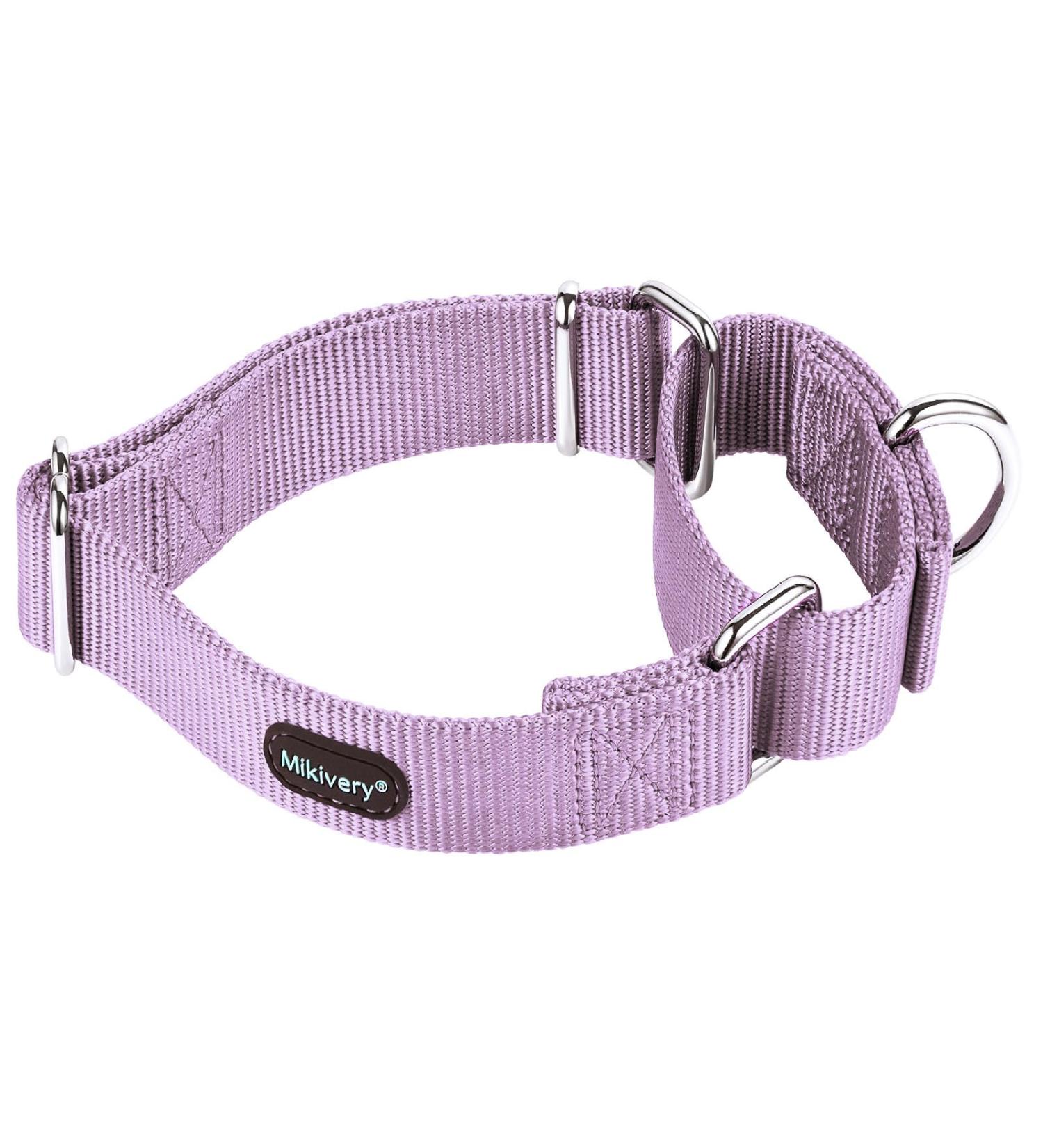 Mikivery Violet Martingale Dog Collar | Adjustable Safety Choke Training Collar for Medium & Large Dogs M 35.5cm-53cm - Buy Online on GoSupps.com