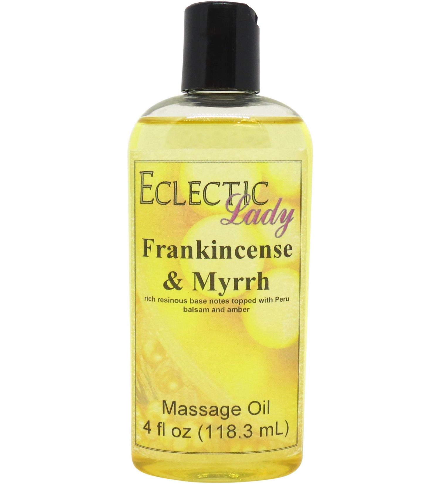 Frankincense & Myrrh Massage Oil 4 oz - Aromatherapy Blend with Sweet Almond & Jojoba | Natural & Preservative Free - Buy Online on GoSupps.com