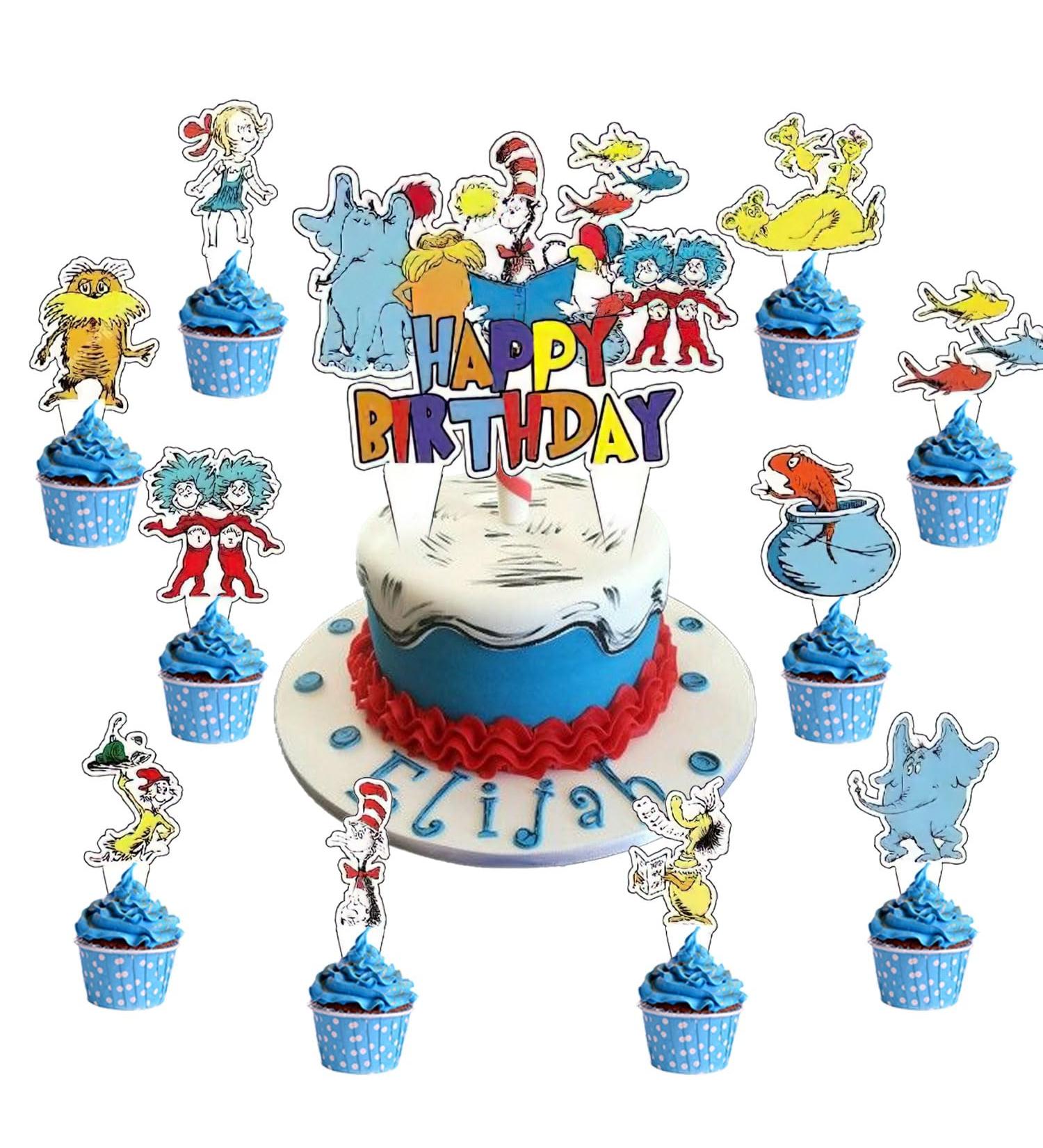 37Pcs Doctor Birthday Party Seuss Party Cake&Cupcake Toppers for Birthday Party Supplies Boys' Theme Birthday Party Decoration - Buy Online on GoSupps.com