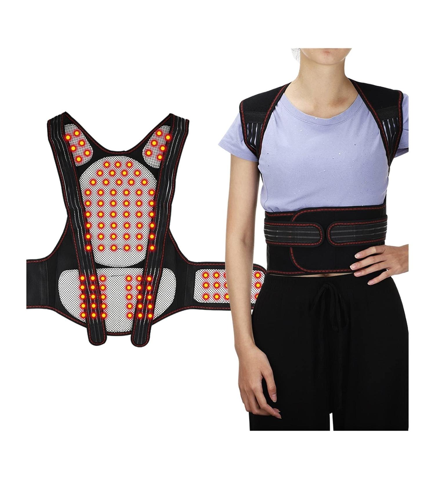 Tourmaline Self-Warming Magnetic Therapy Waist & Back Posture Corrector - Lumbar Support Belt for Pain Relief | 108 Magnets Large Size - Buy Online on GoSupps.com