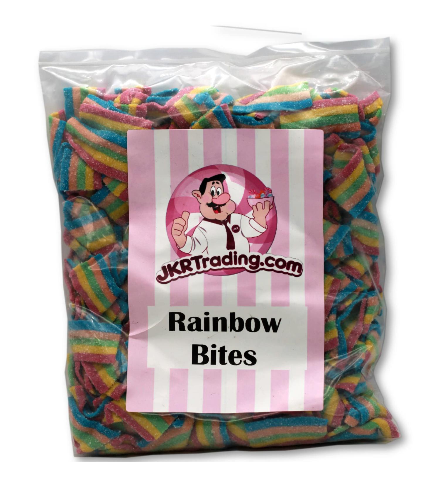 Rainbow Bites 500Gram Bag of Multi-Coloured Fizzy Strips Approx 250 Pieces
