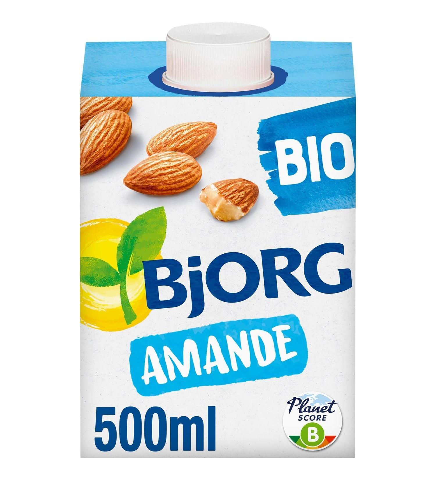 BJORG Boisson V g tale Bio Onctueuse l'Amande Source Naturelle de Fra cheur (Brique 500mL) - Le Lot De 4