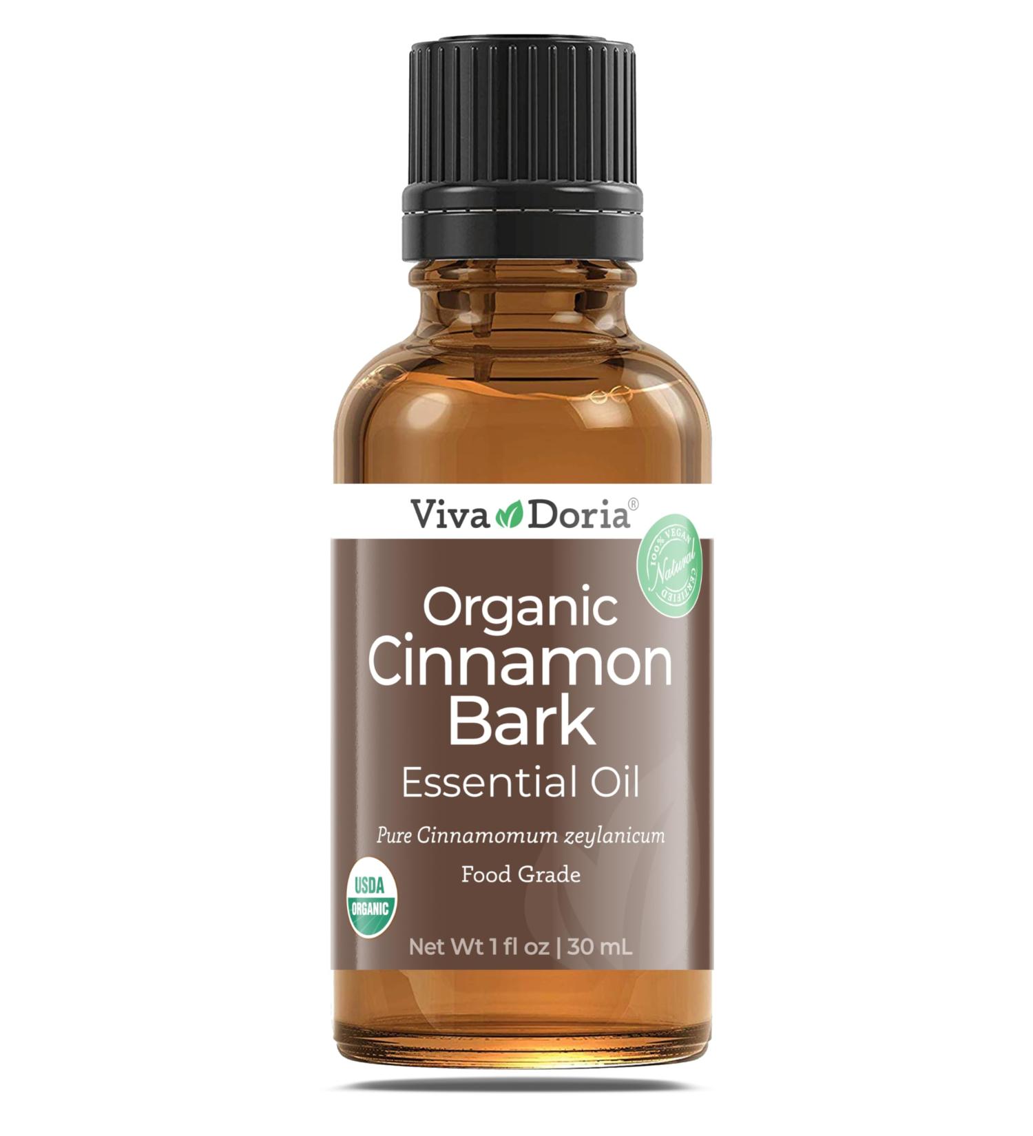 Viva Doria 100% Pure Cinnamon Bark Essential Oil - USDA Organic Food Grade Undiluted - 30 mL (1 Fl Oz) - International Shipping Available - Buy Online on GoSupps.com