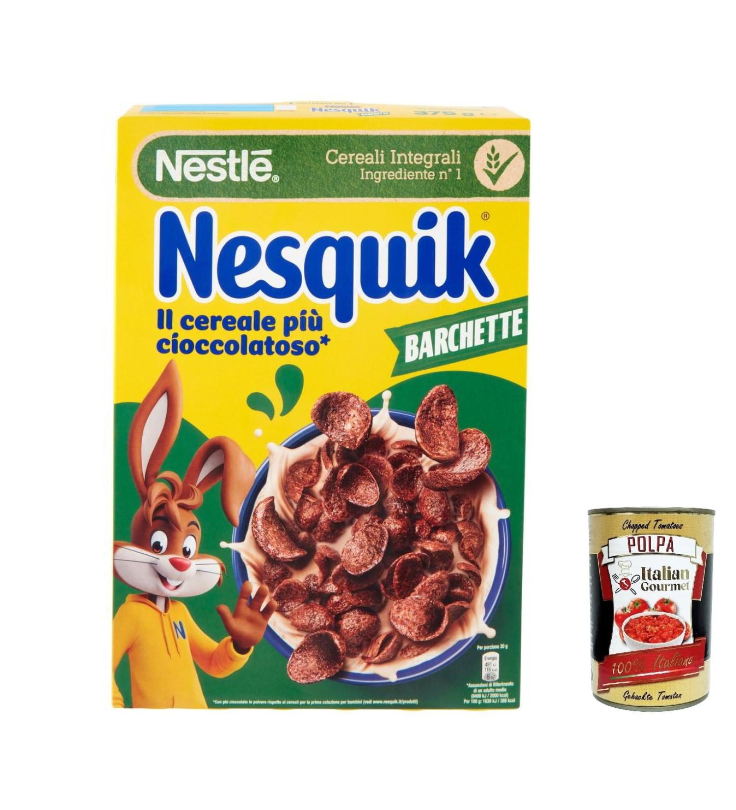  Italian Gourmet E.R. NESQUIK NESTL Nesquik Choco Waves 375 GR Set of 6 crispy chocolate muesli + Italian pulp Gourmet 400 g - Buy Online on GoSupps.com